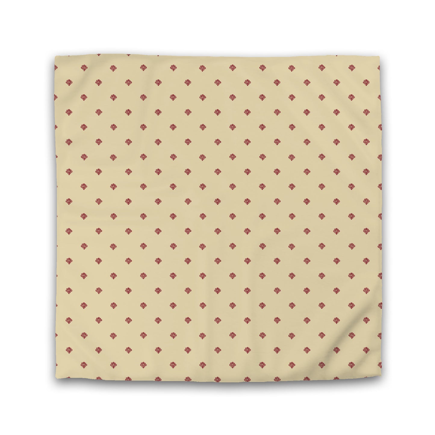 Desert Sand Cotton Sateen Duvet Cover, Burgundy Red Hand-painted Swizzle Motif Print, Queen (width x length) 90 x 90 inches / 229 x 229 cm
