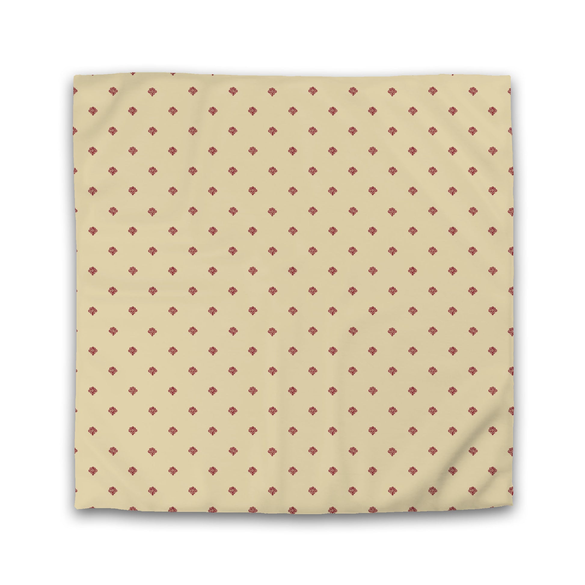 Desert Sand Cotton Sateen Duvet Cover, Burgundy Red Hand-painted Swizzle Motif Print, Queen (width x length) 90 x 90 inches / 229 x 229 cm