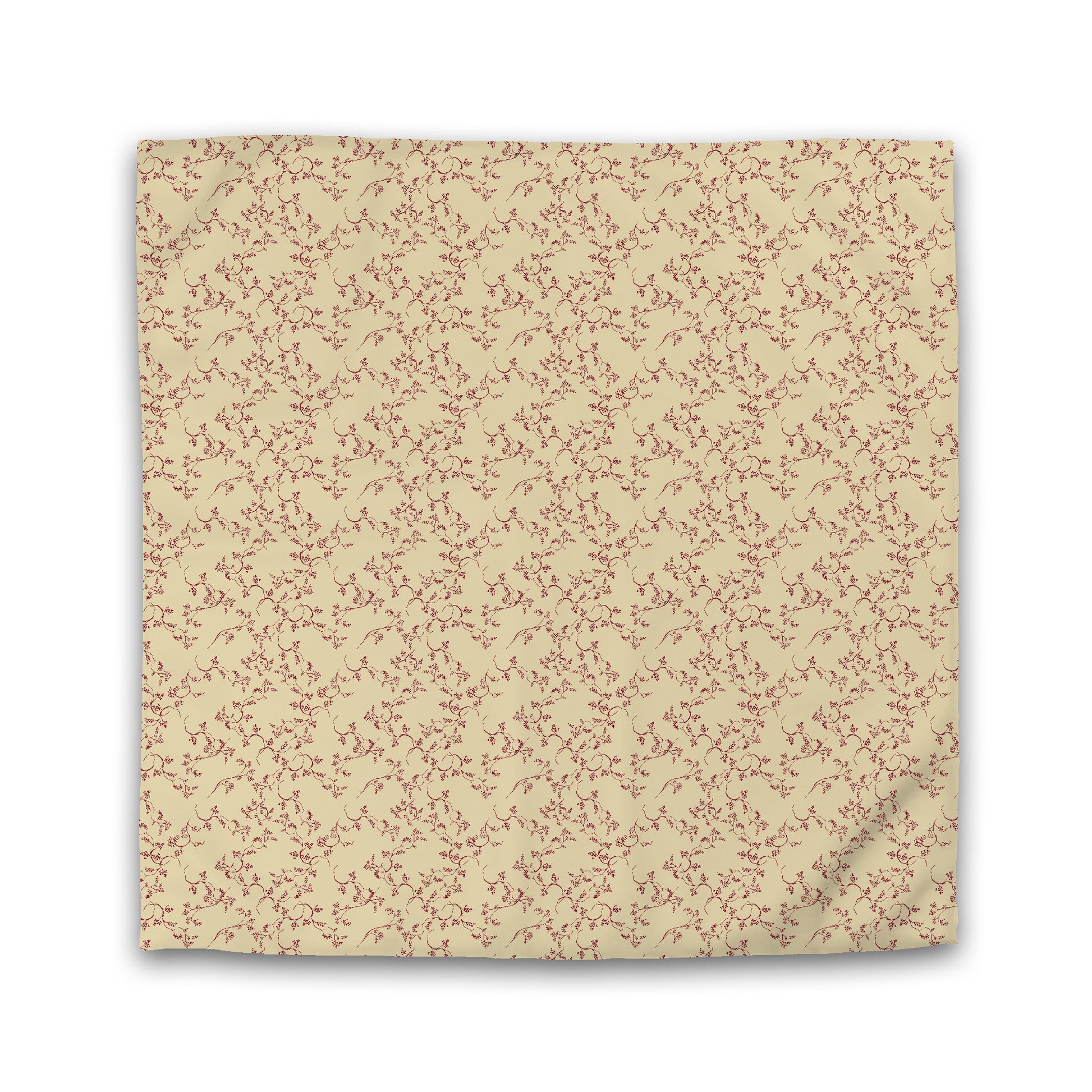 Desert Sand Microfibre Duvet Cover, Burgundy Red Hand-painted Vine Print, Queen (width x length) 88 x 88 inches / 224 x 224 cm