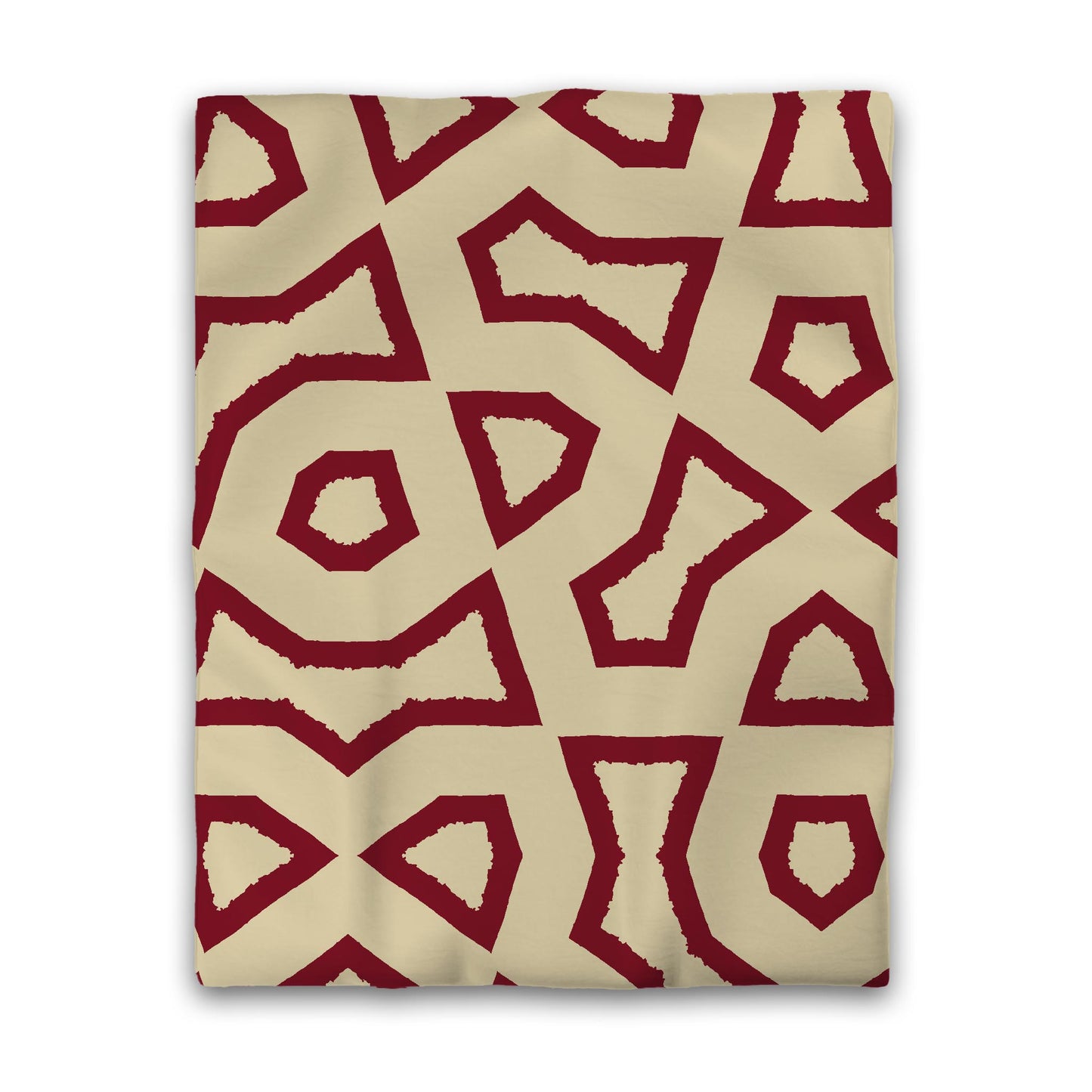 Desert Sand Cotton Sateen Duvet Cover, Bold Burgundy Red Graphic, Twin (width x length) 70 x 90 inches / 178 x 229 cm