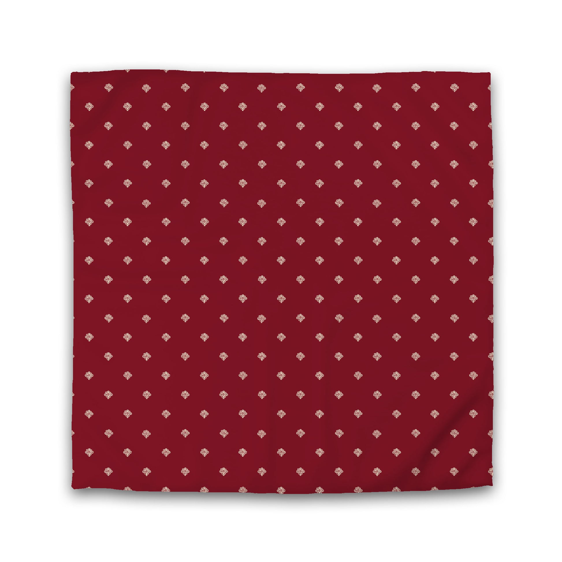 Burgundy Red Microfiber Duvet Cover, Beige Hand-painted Swizzle Motif Print, Queen (width x length) 88 x 88 inches / 224 x 224 cm