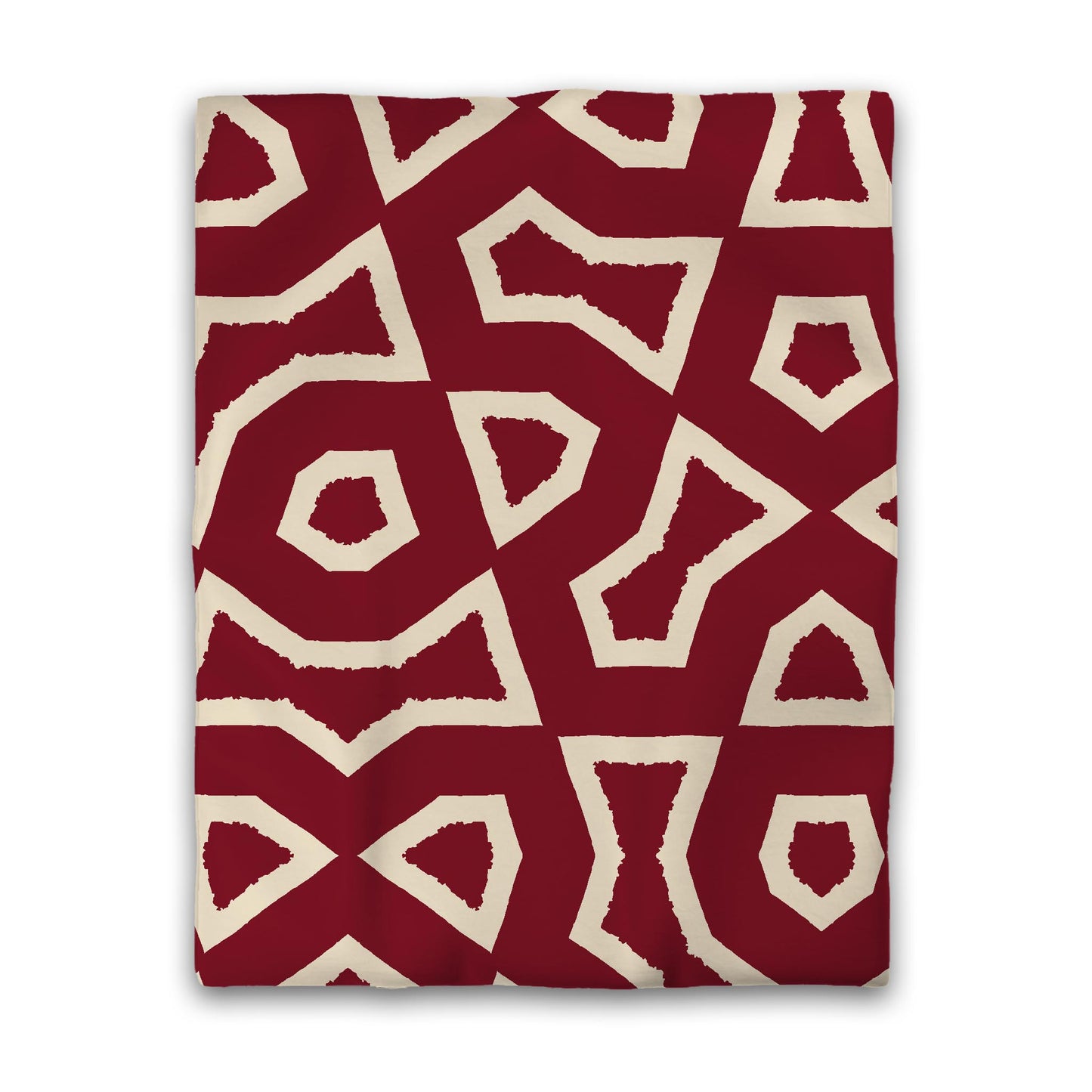 Burgundy Red Microfiber Duvet Cover, Bold Beige Graphic, Twin (width x length) 68 x 88 inches / 173 x 224 cm