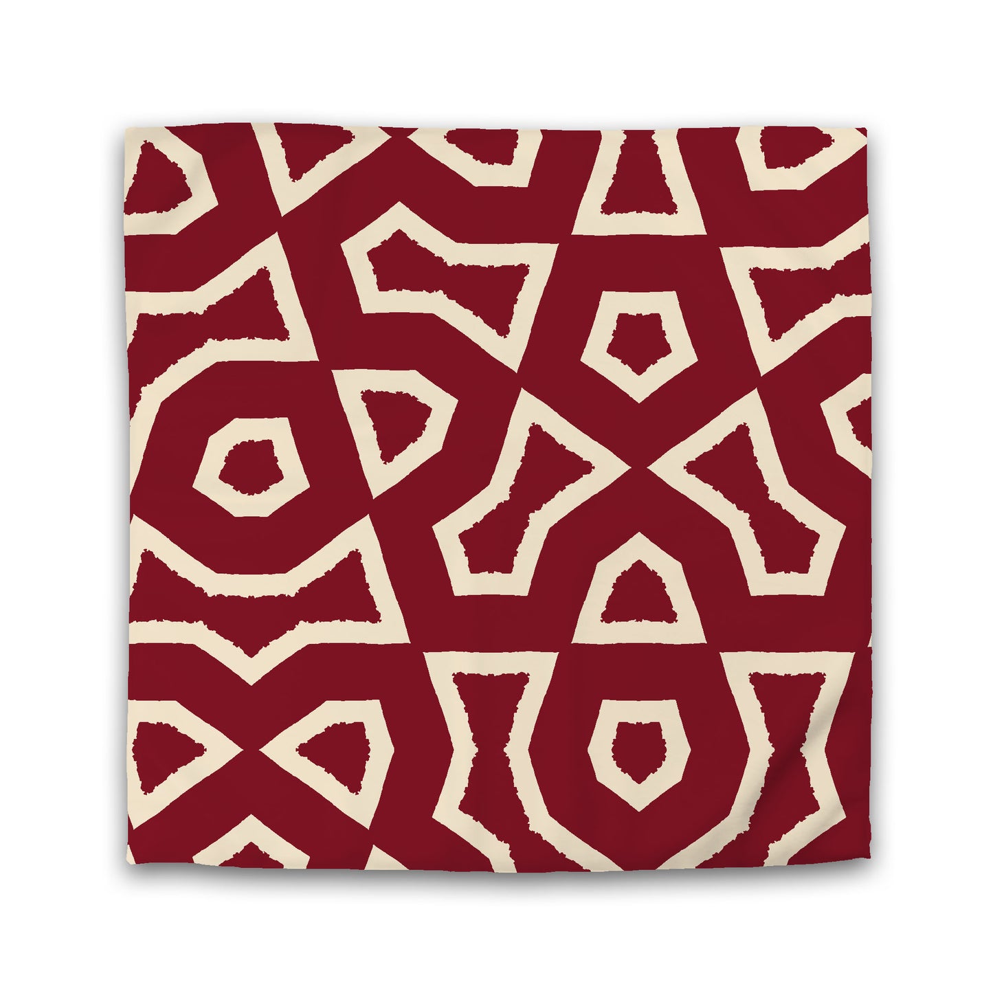 Burgundy Red Microfiber Duvet Cover, Bold Beige Graphic, Queen (width x length) 88 x 88 inches / 224 x 224 cm