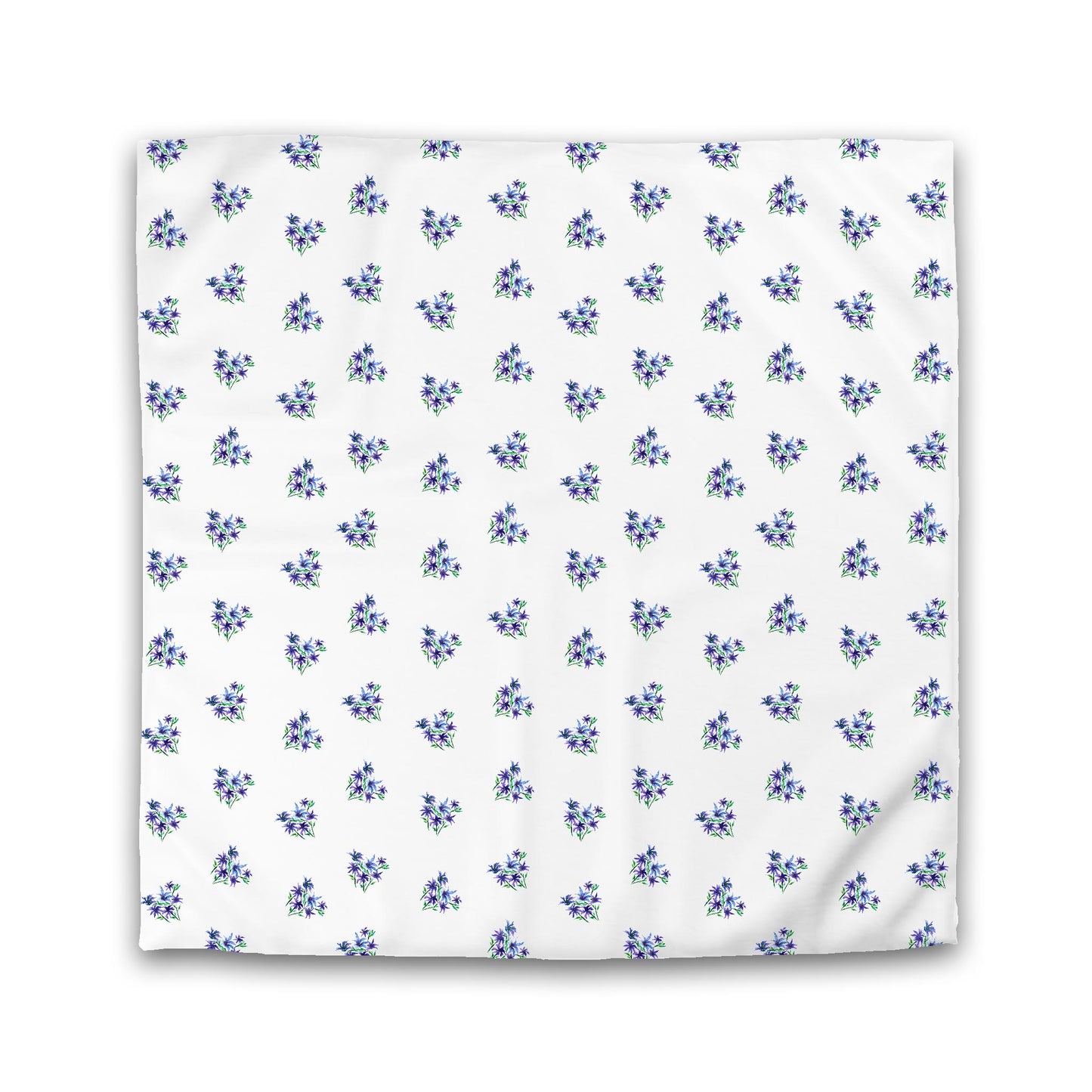 White Microfiber Duvet Cover, Medium Purple Floral Pattern | MFDU-1305