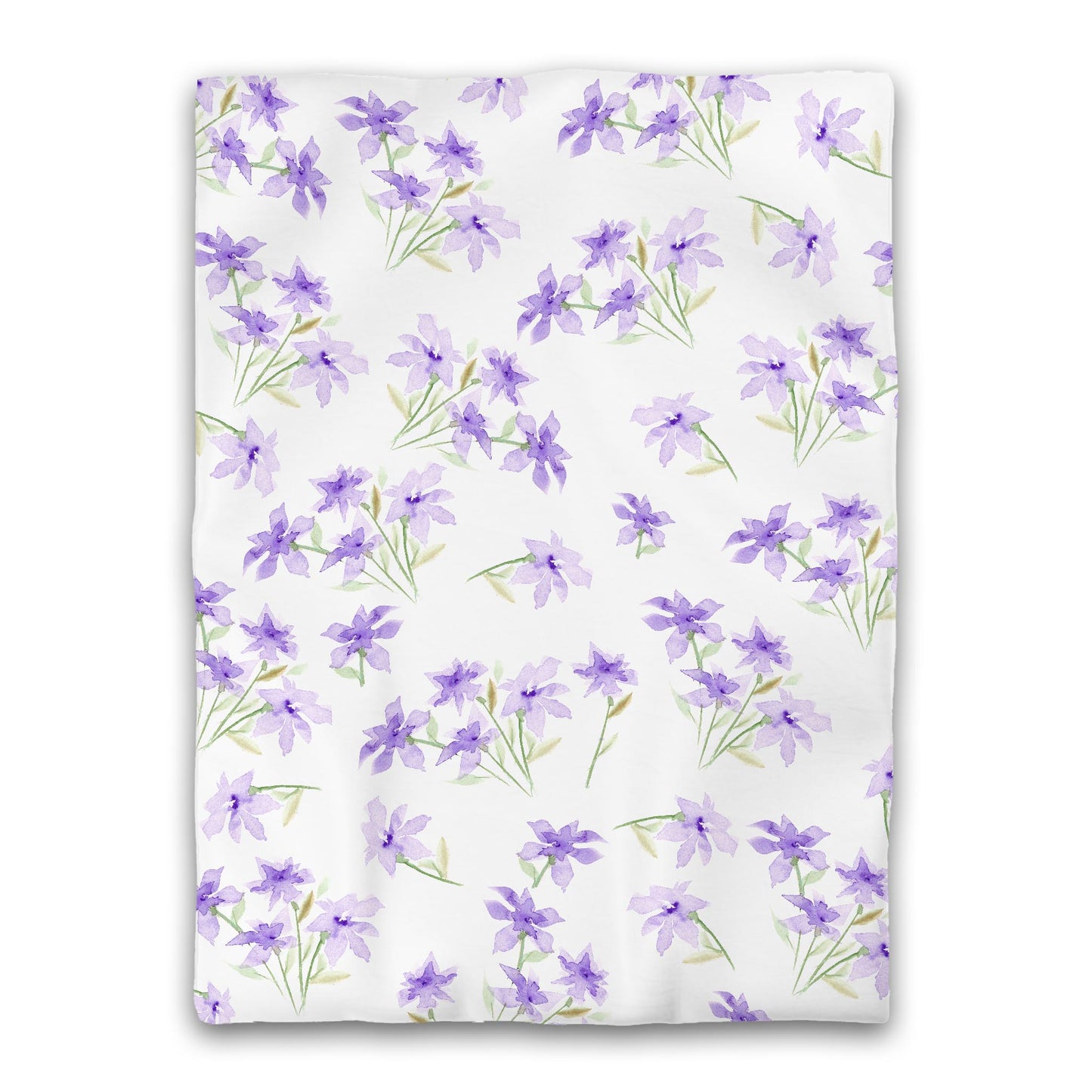 White Microfiber Duvet, Large Purple Floral Print, Twin XL - 68 x 92 inches