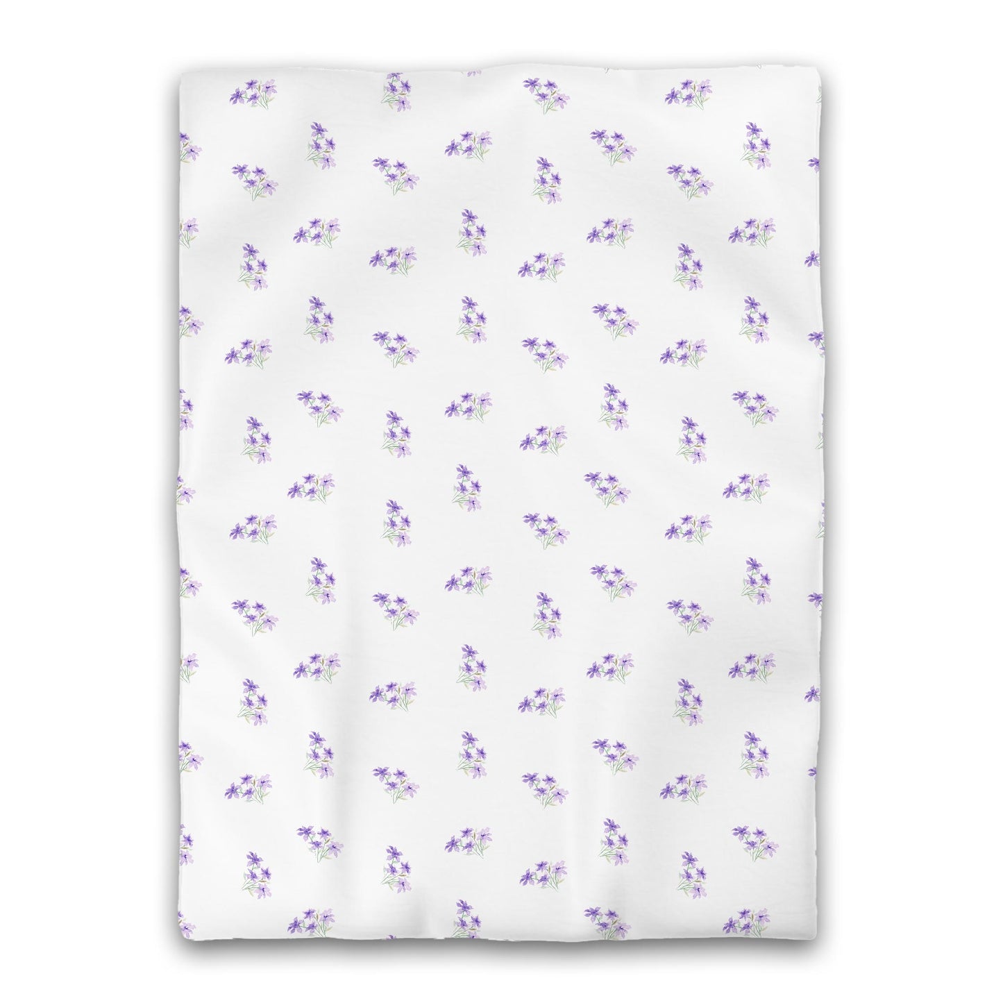 White Microfiber Duvet, Medium Purple Floral Pattern, Twin XL - 68 x 92 inches