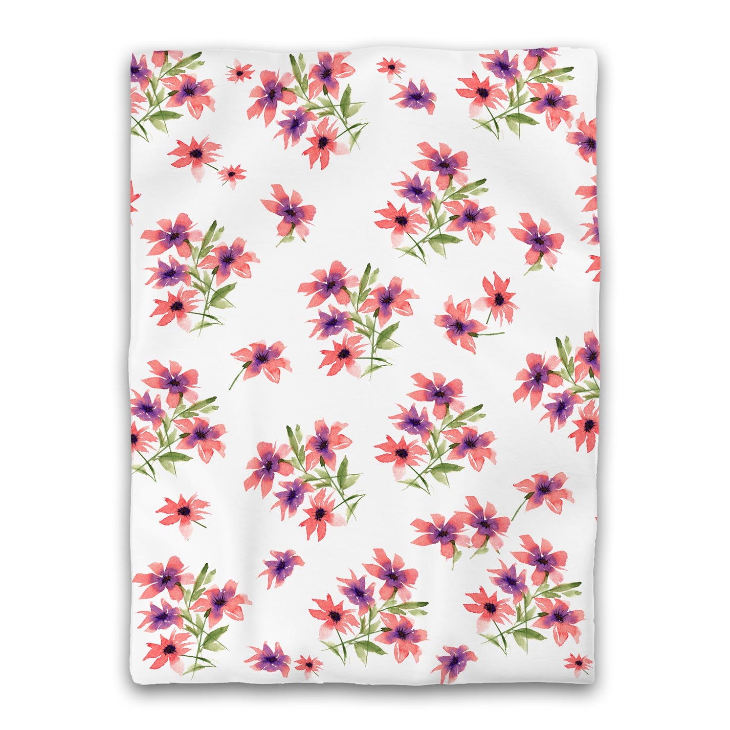 White Microfiber Duvet, Large Pink Floral Print, Twin XL - 68 x 92 inches