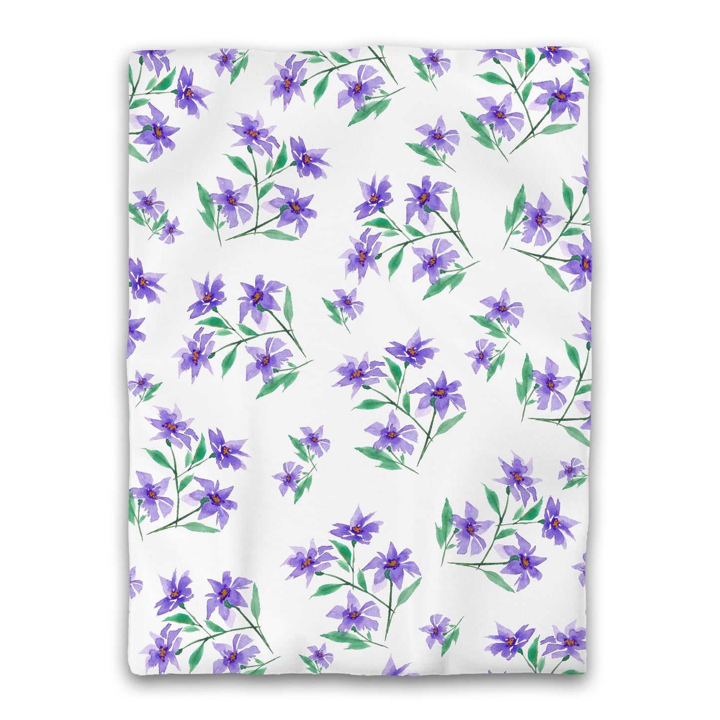 White Microfiber Duvet, Large Purple Floral Print, Twin XL - 68 x 92 inches
