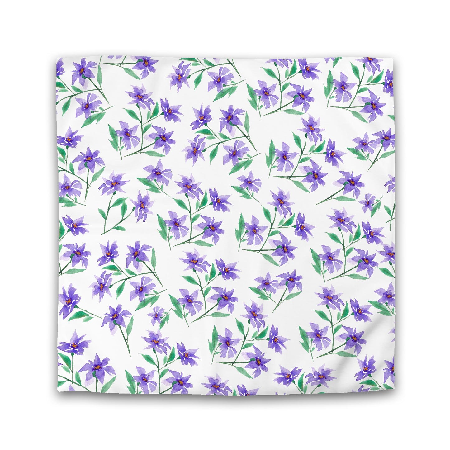 White Microfiber Duvet Cover, Large Purple Floral Print | MFDU-1354