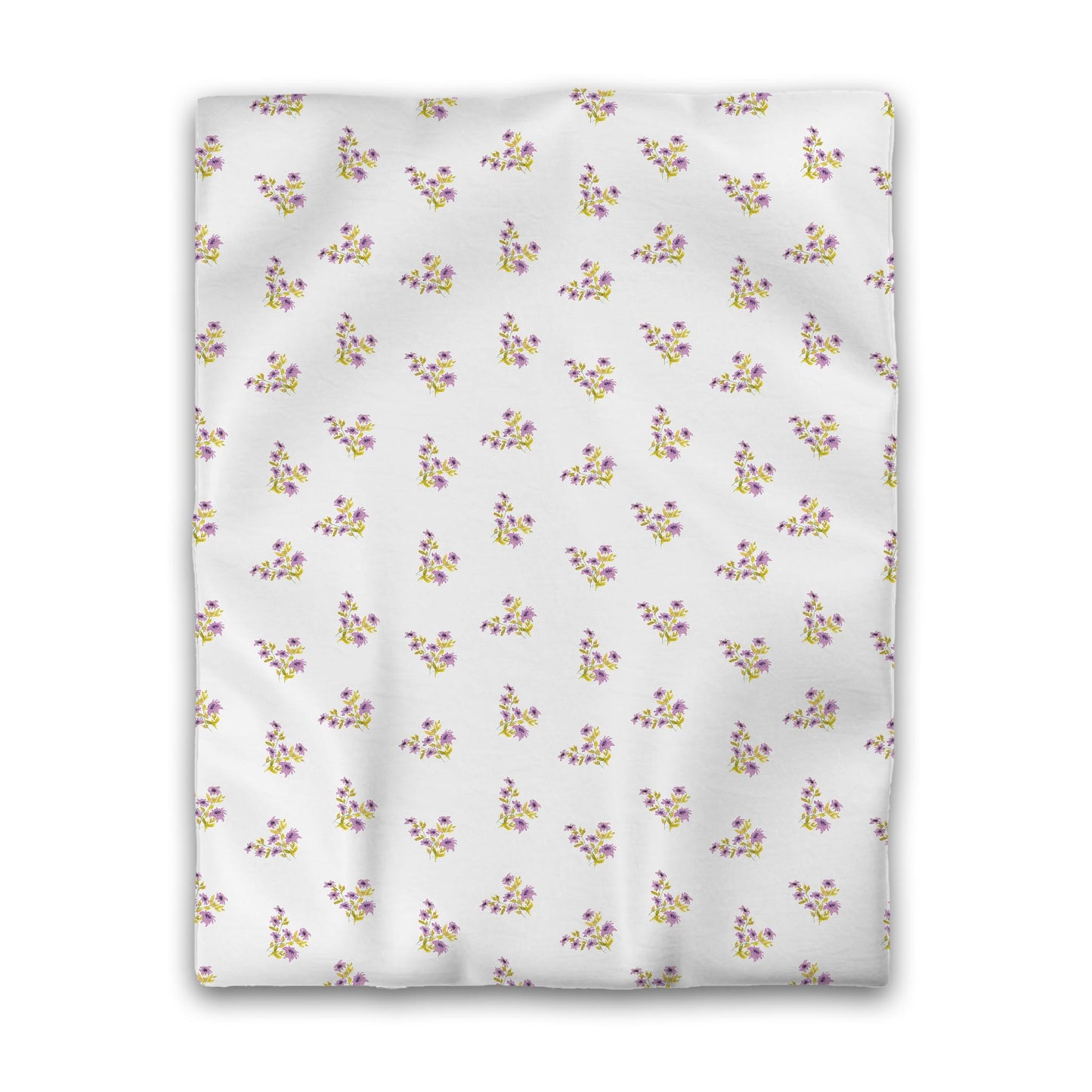 White Microfiber Duvet, Medium Mauve Floral Pattern, Twin - 68 x 88 inches