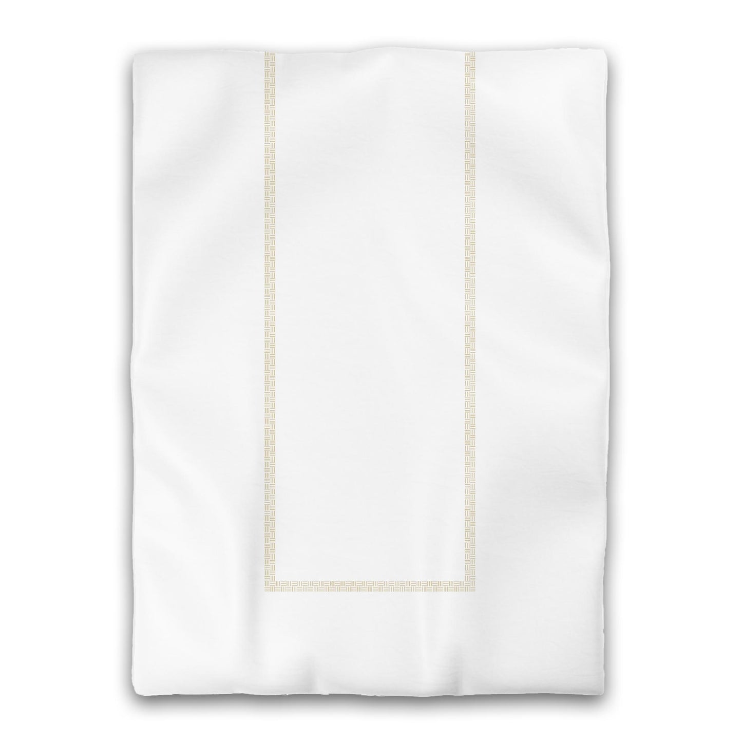 White Microfiber Duvet Cover, Desert Sand Double Weave Motif Print, Classic Border, Twin XL (width x length) 68 x 92 inches /  173 x 234 cm