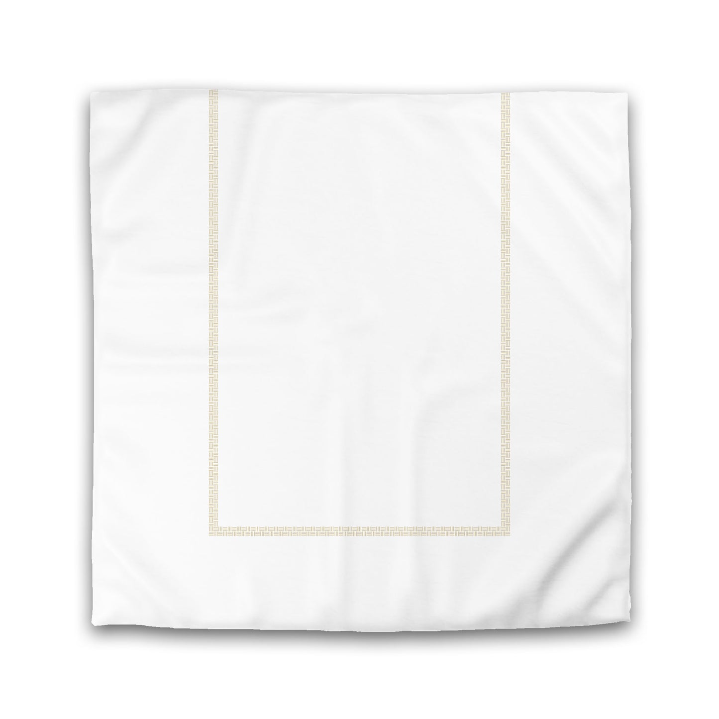 White Microfiber Duvet Cover, Desert Sand Double Weave Motif Print, Classic Border, King (width x length) 104 x 88 inches / 264 x 224 cm