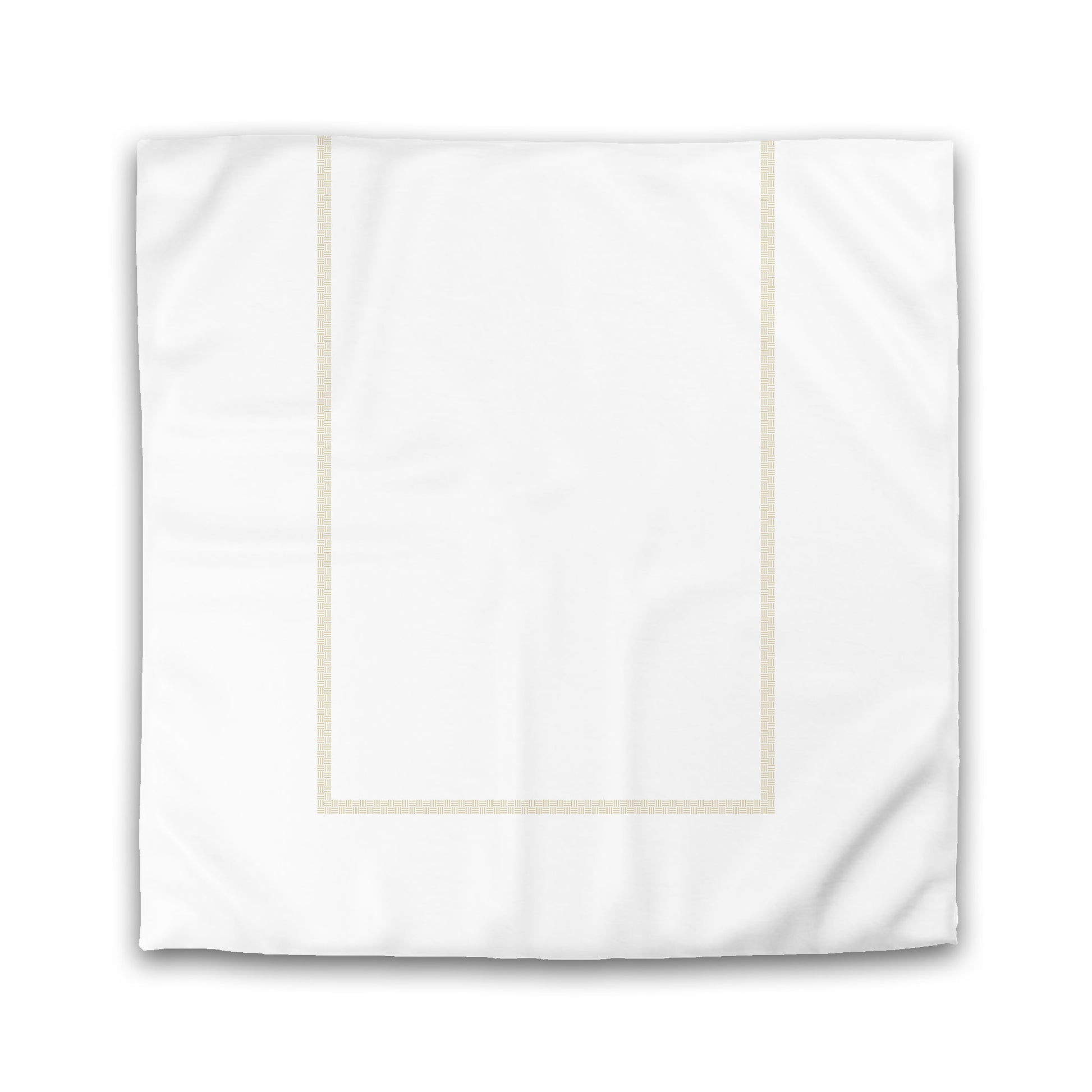 White Microfiber Duvet Cover, Desert Sand Double Weave Motif Print, Classic Border, King (width x length) 104 x 88 inches / 264 x 224 cm