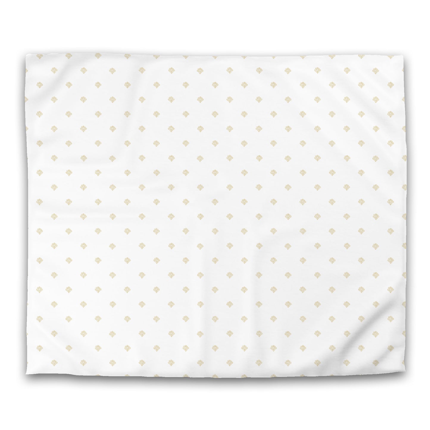 White Microfiber Duvet Cover, Tan Hand-painted Swizzle Motif Print | MFDU-1371-171