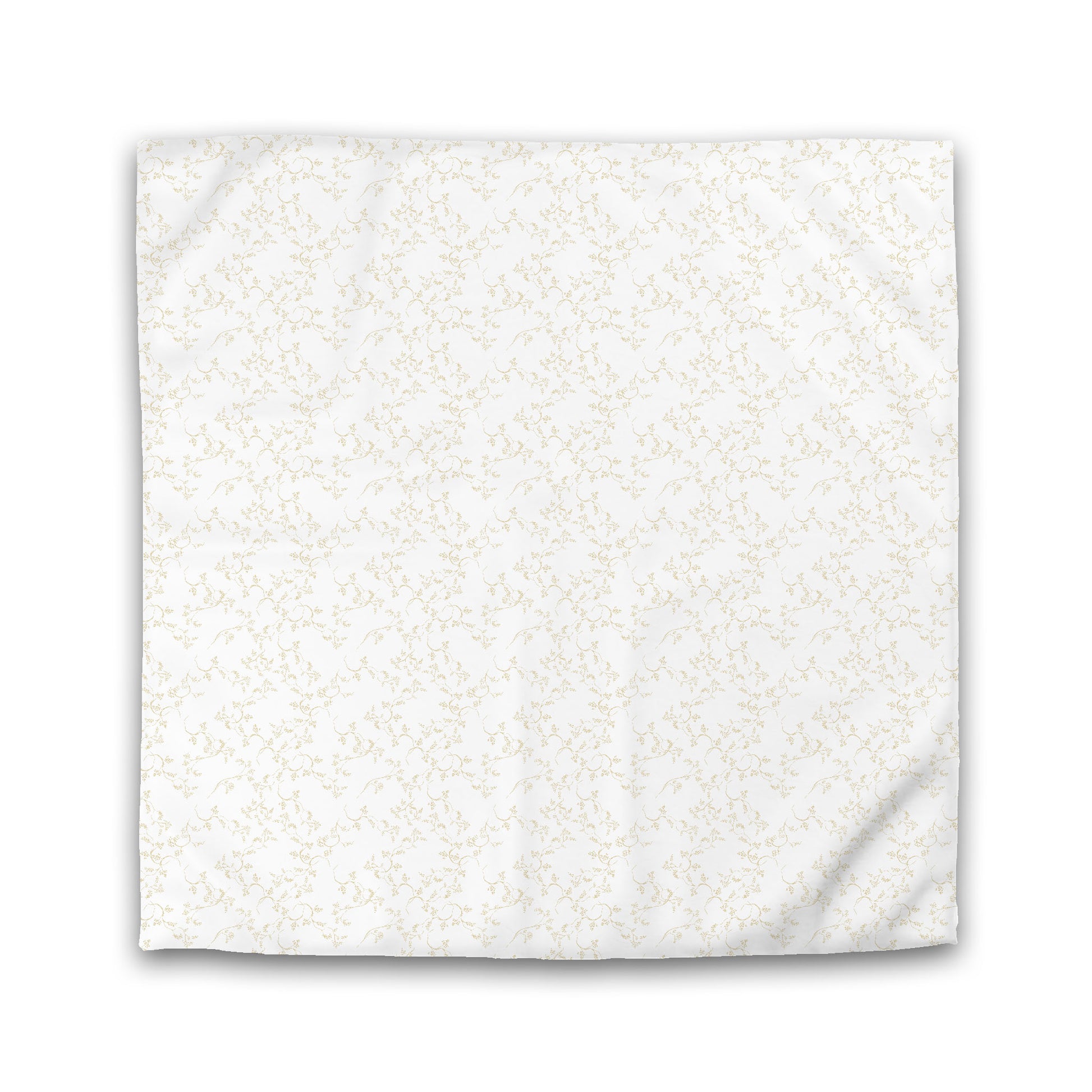 White Microfiber Duvet Cover, Desert Sand Hand-painted Vine Print, King (width x length) 104 x 88 inches / 264 x 224 cm