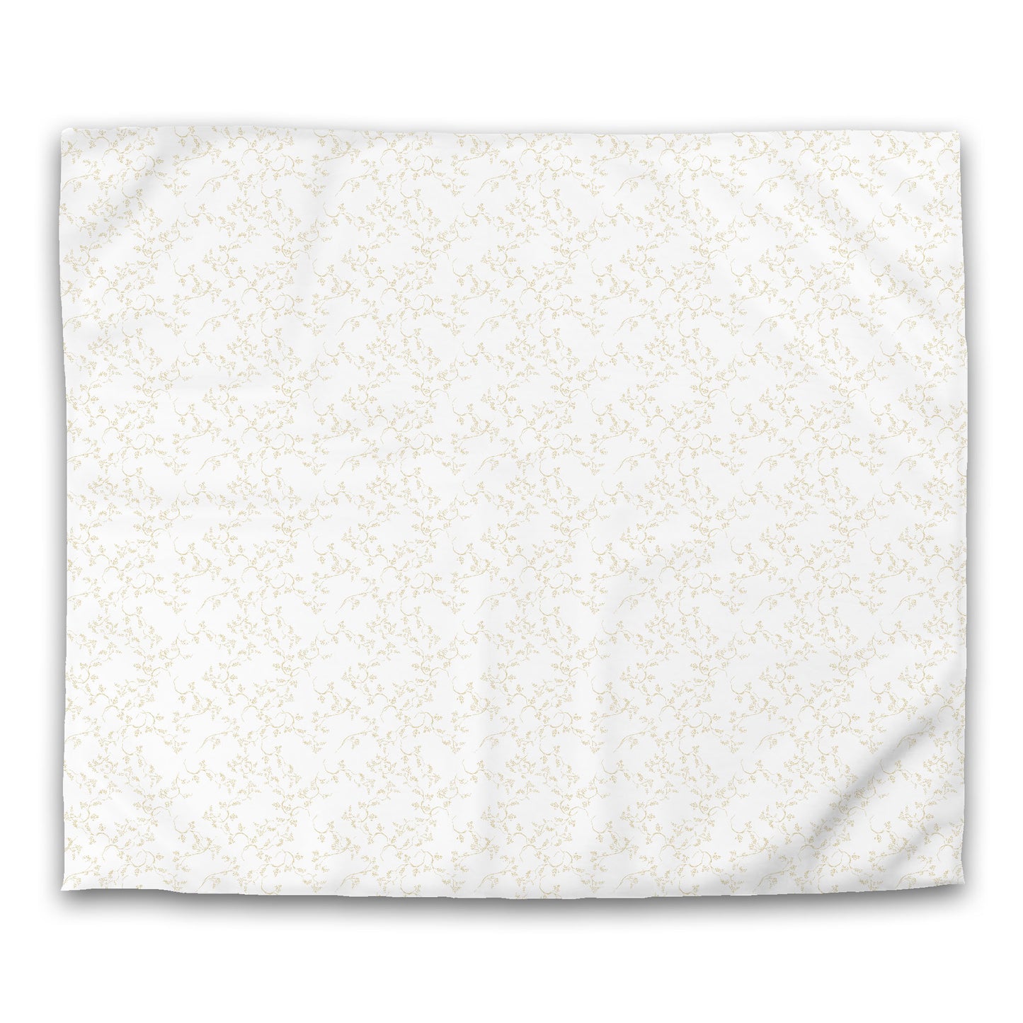 White Microfiber Duvet Cover, Tan Hand-painted Vine Print | MFDU-1371-181