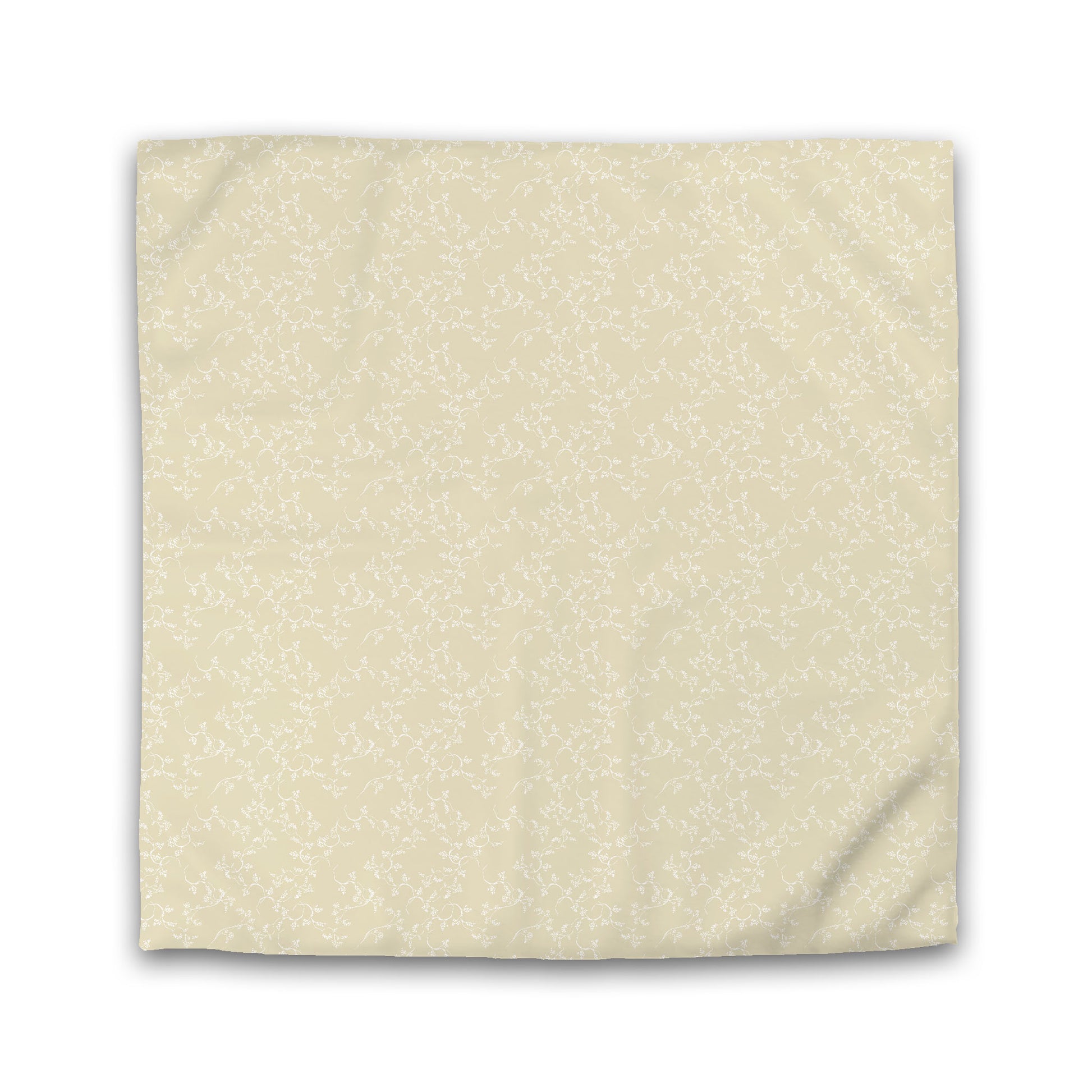 Desert Sand Microfiber Duvet Cover, White Hand-painted Vine Print, King (width x length) 104 x 88 inches / 264 x 224 cm