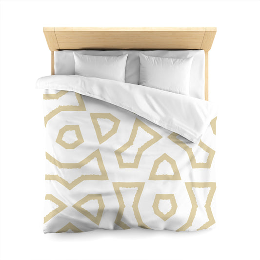 Off-white Cotton Sateen Duvet Cover, Bold Desert Sand Graphic, Queen (width x length) 90 x 90 inches / 229 x 229 cm
