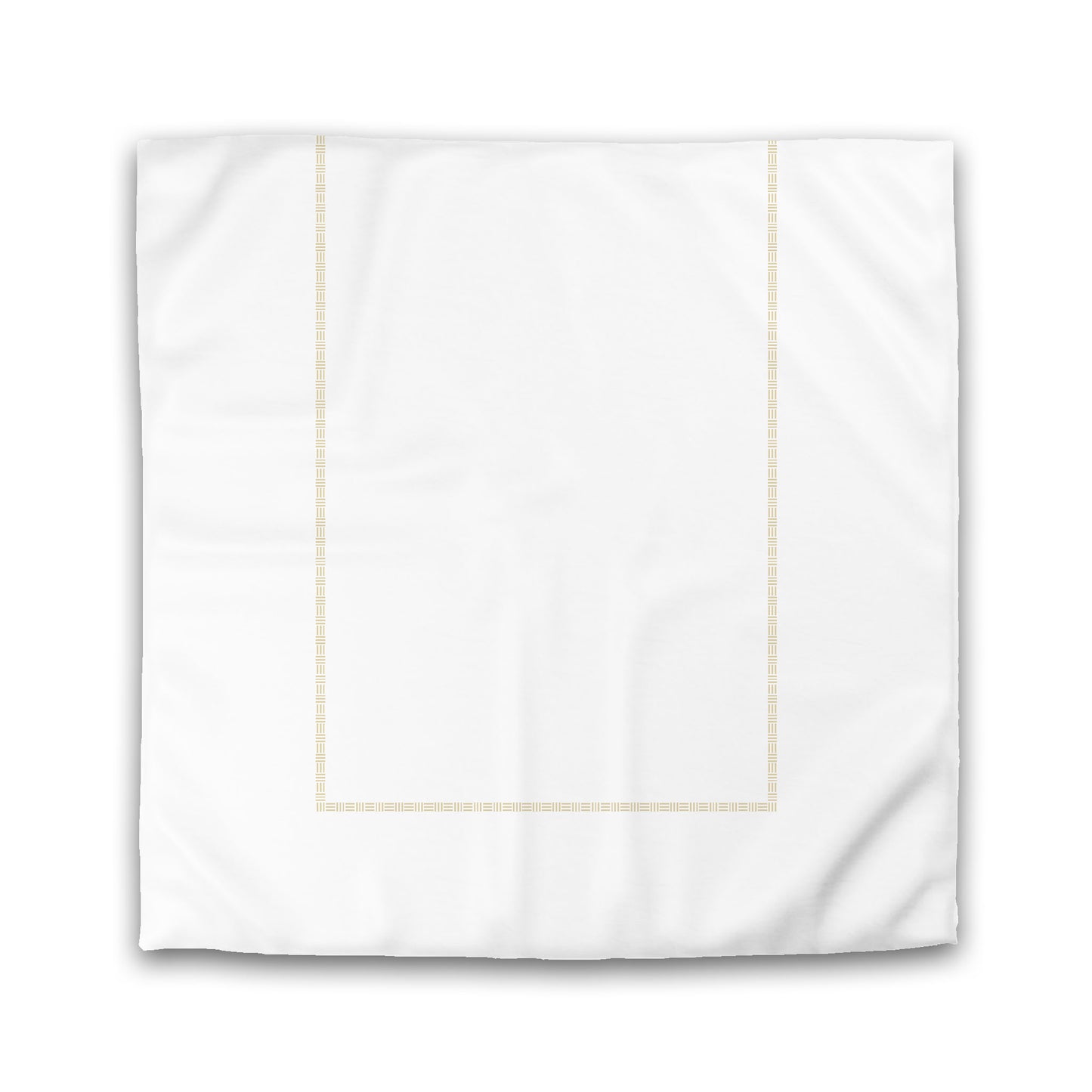 White Microfiber Duvet Cover, Tan Single Weave Motif Print, Classic Border | MFDU-1371-141