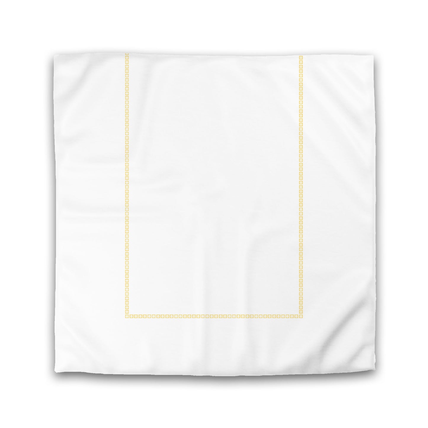 White Microfiber Duvet Cover, Yellow Repeating Square Motif Print, Classic Border, King (width x length) 104 x 88 inches / 264 x 224 cm