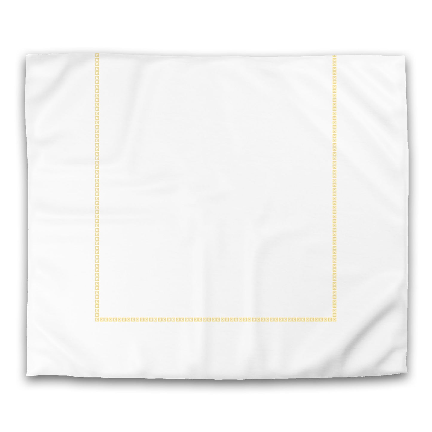 White Microfiber Duvet Cover, Yellow Repeating Square Motif Print, Classic Border | MFDU-1381-121