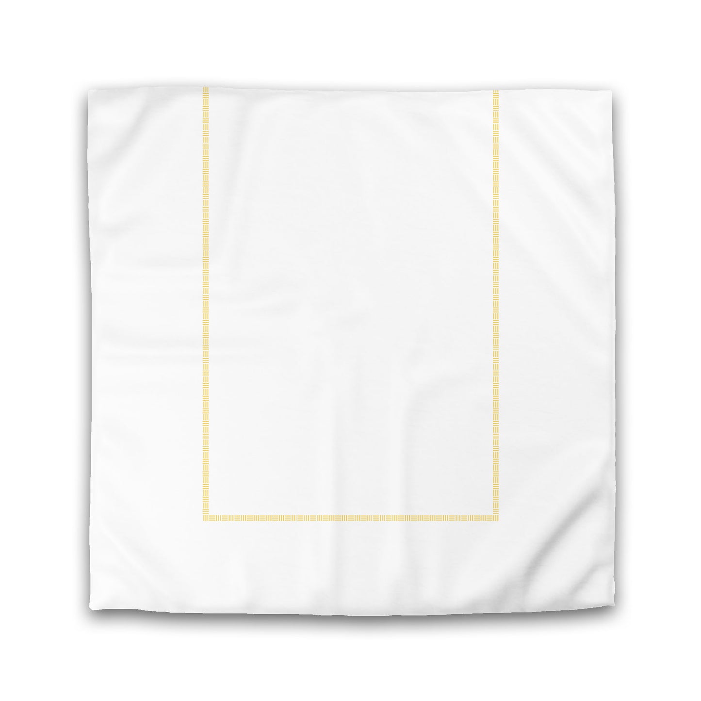 White Microfiber Duvet Cover, Yellow Single Weave Motif Print, Classic Border, King (width x length) 104 x 88 inches / 264 x 224 cm