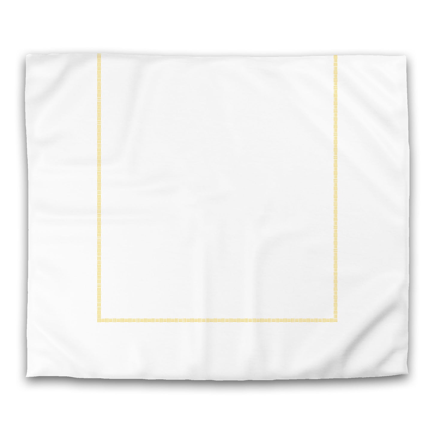 White Microfiber Duvet Cover, Yellow Single Weave Motif Print, Classic Border | MFDU-1381-141