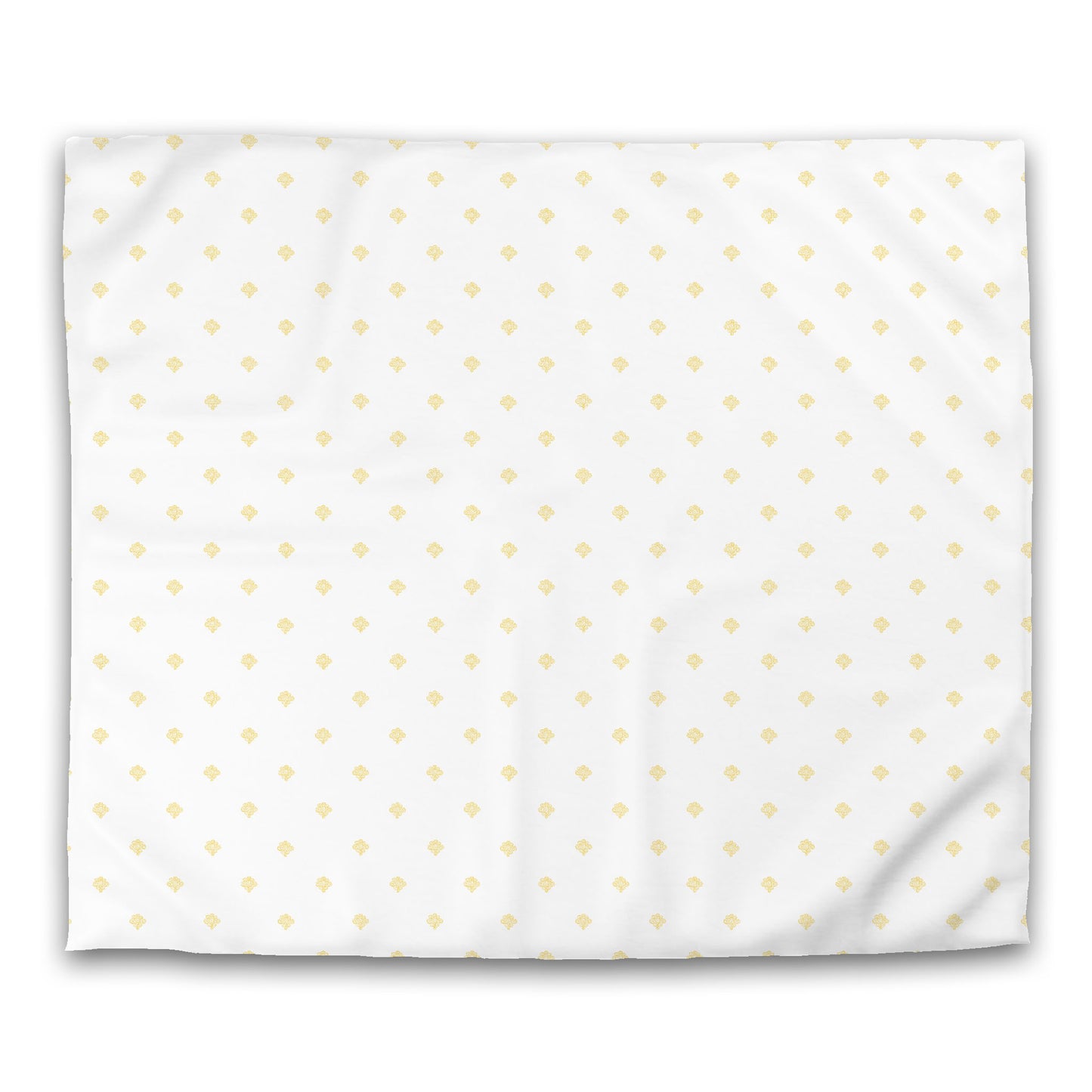 White Microfiber Duvet Cover, Yellow Hand-painted Swizzle Motif Print | MFDU-1381-171