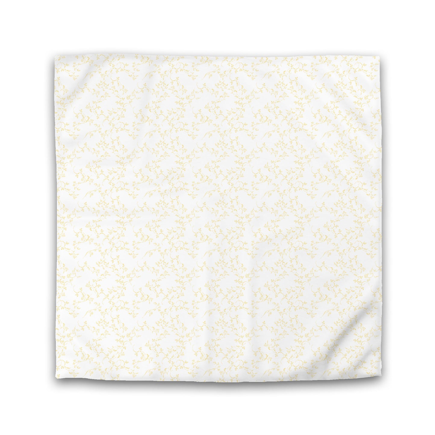 White Microfiber Duvet Cover, Yellow Hand-painted Vine Print, King (width x length) 104 x 88 inches / 264 x 224 cm