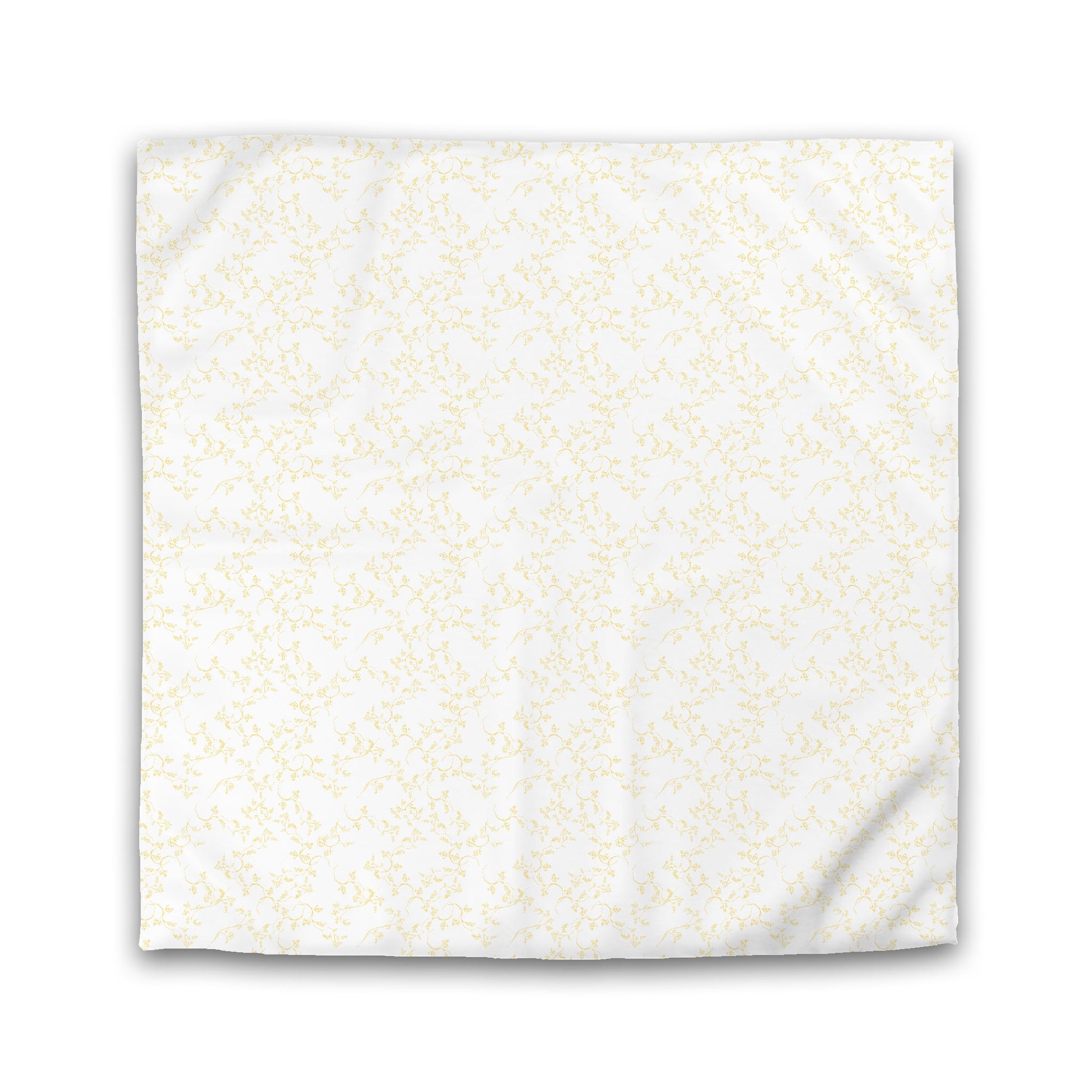 White Microfiber Duvet Cover, Yellow Hand-painted Vine Print, King (width x length) 104 x 88 inches / 264 x 224 cm