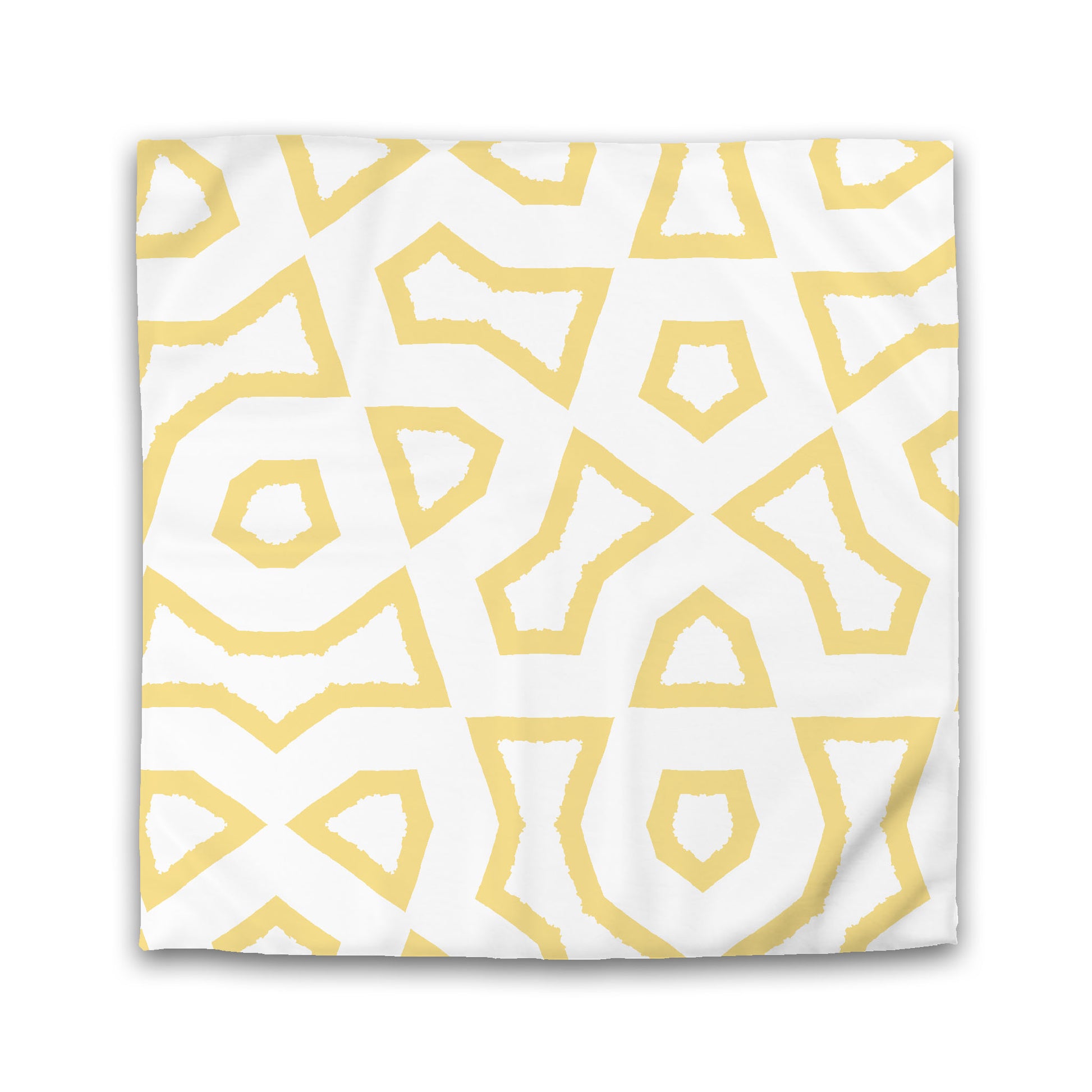 White Microfiber Duvet Cover, Bold Yellow Graphic, King (width x length) 104 x 88 inches / 264 x 224 cm