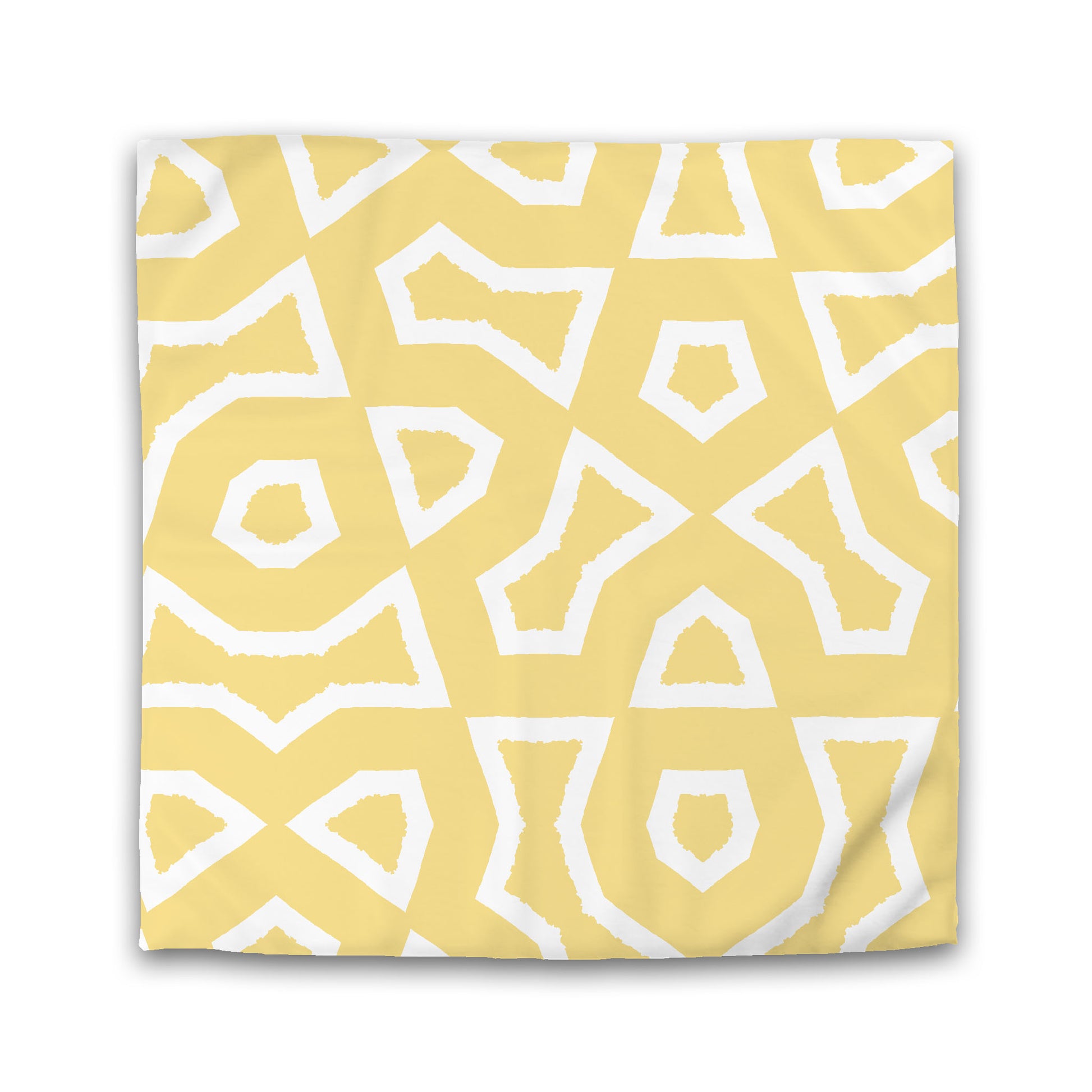 Yellow Microfiber Duvet Cover, Bold White Graphic, King (width x length) 104 x 88 inches / 264 x 224 cm