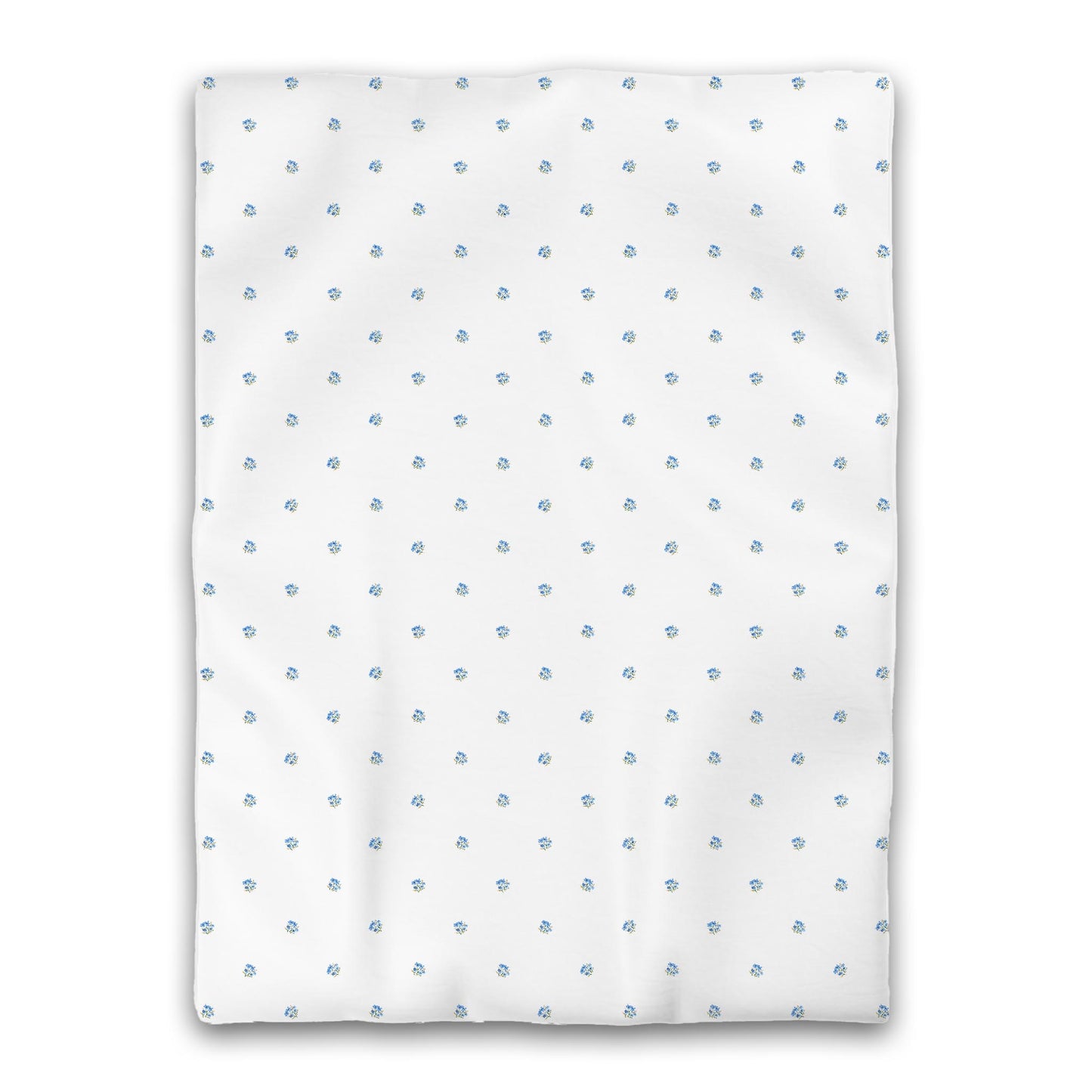 White Microfiber Duvet, Small Blue Floral Pattern, Twin XL - 68 x 92 inches