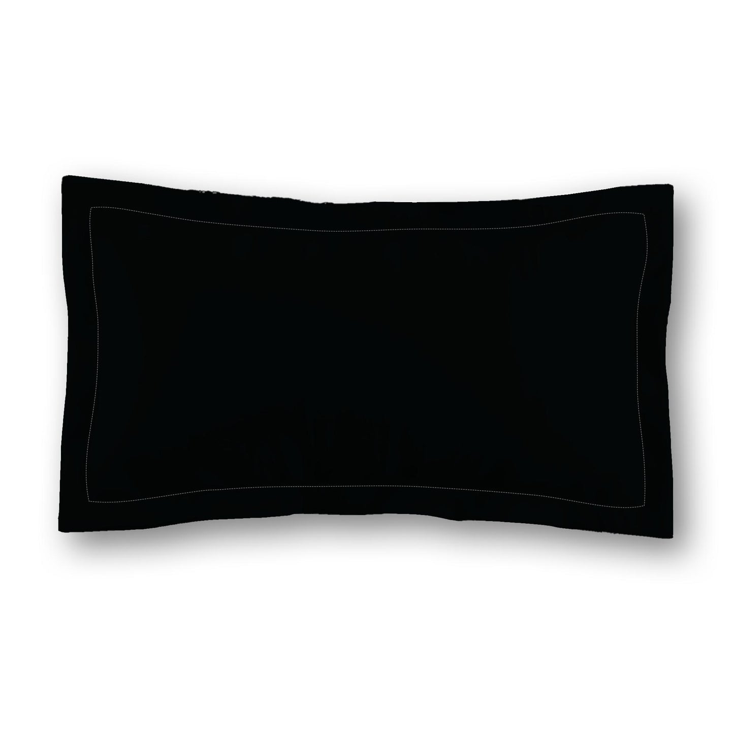Black Microfiber Sham with Flange, Tan Reverse Side, Standard (width x length) 22 x 30 inches / 56 x 76 cm