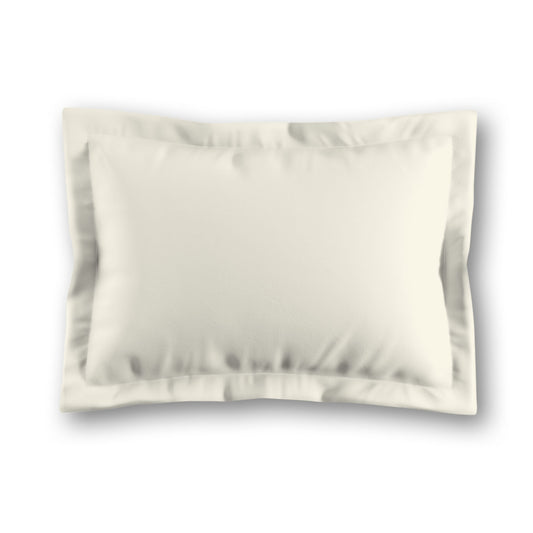 Pale Cream Microfiber Sham with Flange, White Reverse Side, King (width x length) 22 x 38 inches / 56 x 97 cm