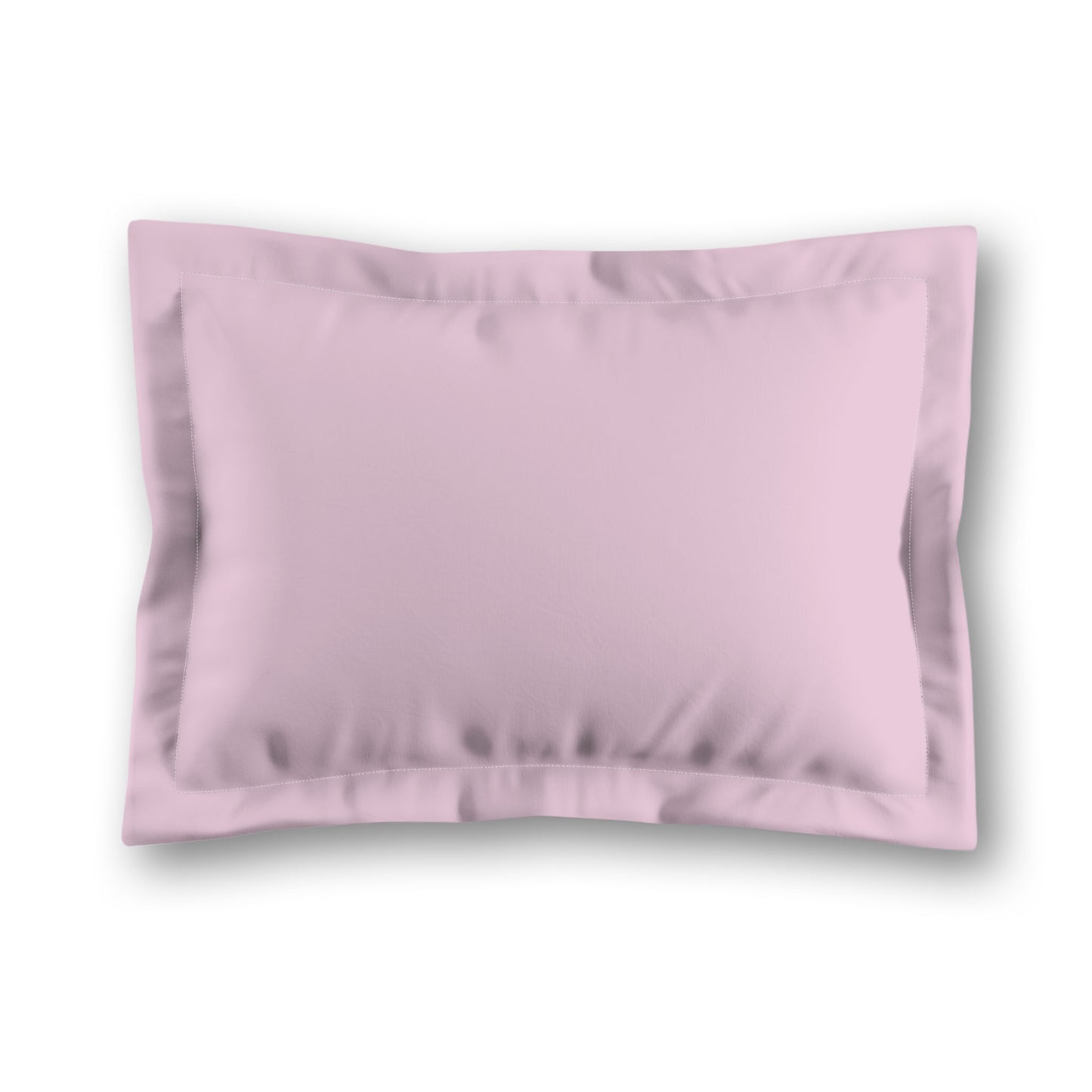 Pink Microfiber Sham with Flange, White Reverse Side, King (width x length) 22 x 38 inches / 56 x 97 cm