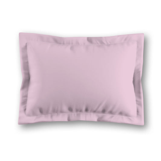 Pink Microfiber Sham with Flange, White Reverse Side, King (width x length) 22 x 38 inches / 56 x 97 cm