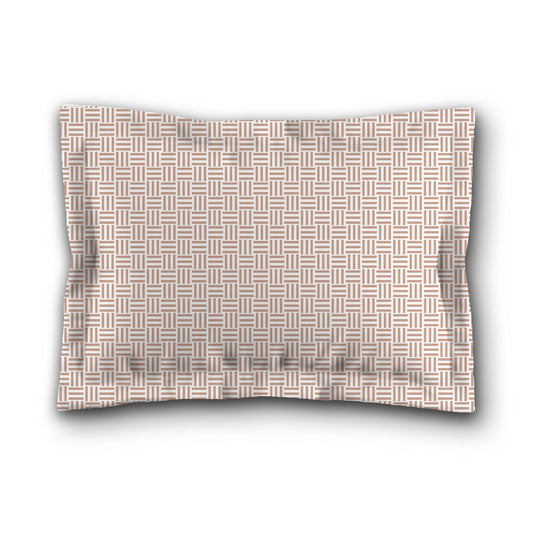 White Microfiber Pillow Sham with Flange, Salmon Single Weave Motif Print, White Reverse Side, King (width x length) 22 x 38 inches / 56 x 97 cm