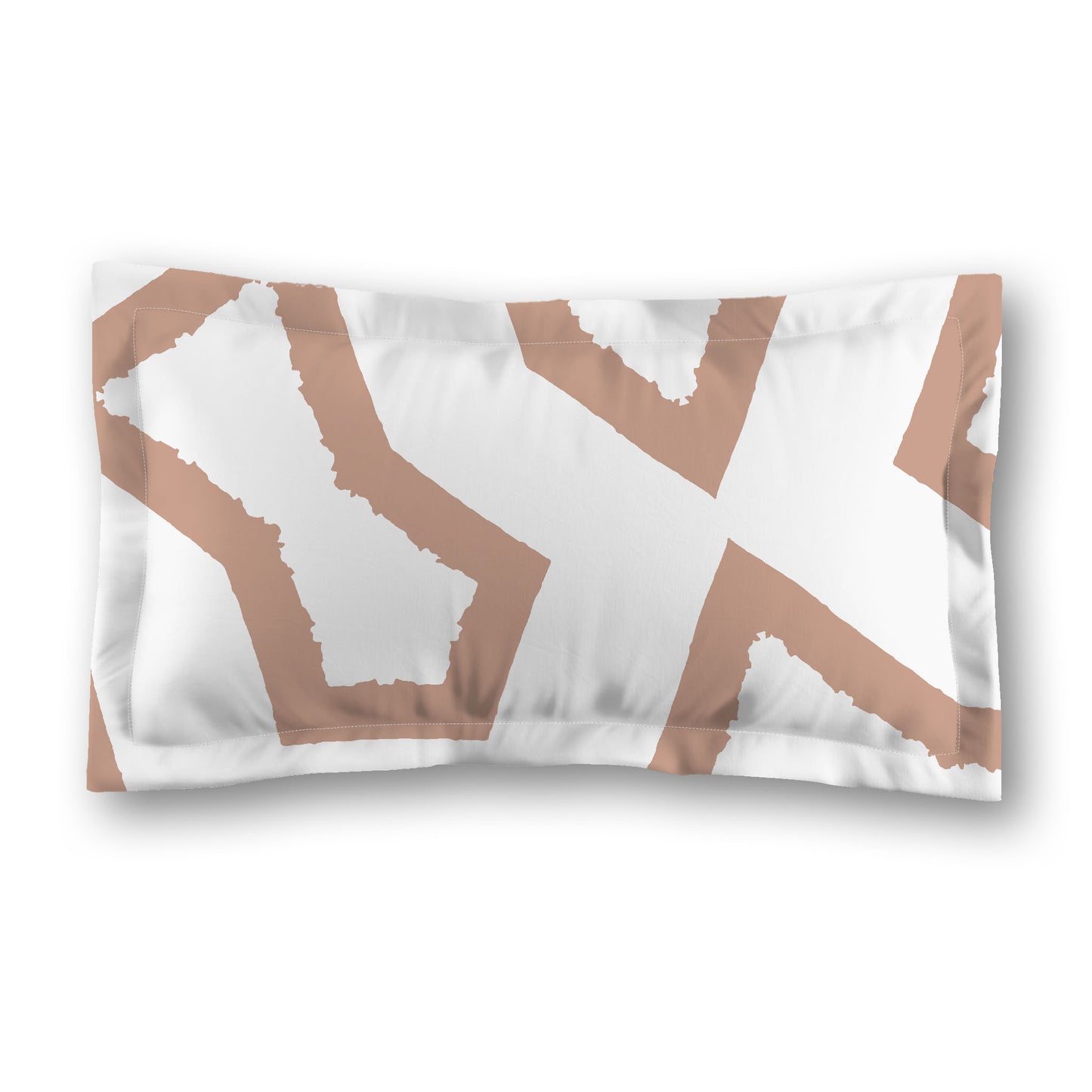 White Microfiber Sham with Flange, Bold Salmon Graphic on Front, White Reverse Side, Standard (width x length) 22 x 30 inches / 56 x 76 cm