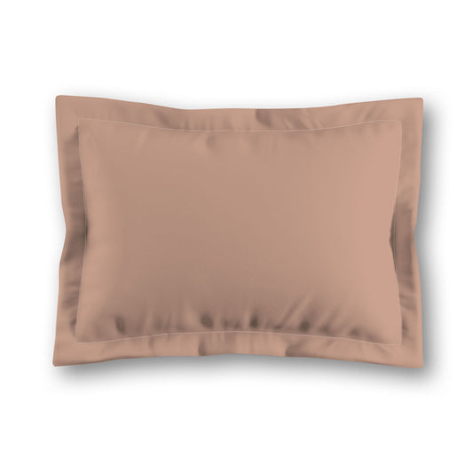 Salmon Microfiber Sham with Flange, White Reverse Side, King (width x length) 22 x 38 inches / 56 x 97 cm
