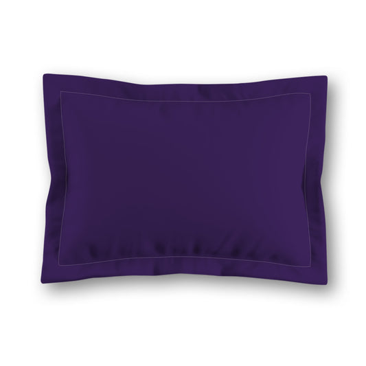 Purple Microfiber Sham with Flange, White Reverse Side, King (width x length) 22 x 38 inches / 56 x 97 cm