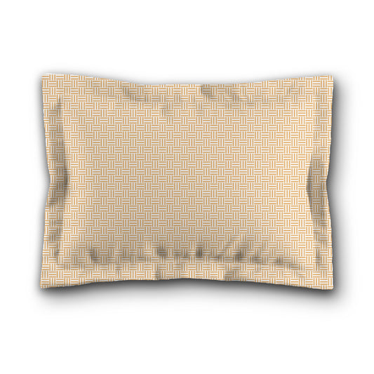 White Microfiber Pillow Sham with Flange, Pale Orange Double Weave Motif Print, White Reverse Side, King (width x length) 22 x 38 inches / 56 x 97 cm