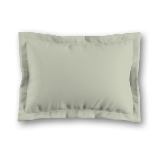 Pale Green Microfiber Sham with Flange, White Reverse Side, King (width x length) 22 x 38 inches / 56 x 97 cm