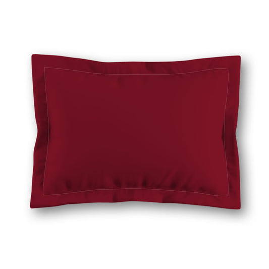 Burgundy Red Microfiber Sham with Flange, White Reverse Side | MFSF-1281-999