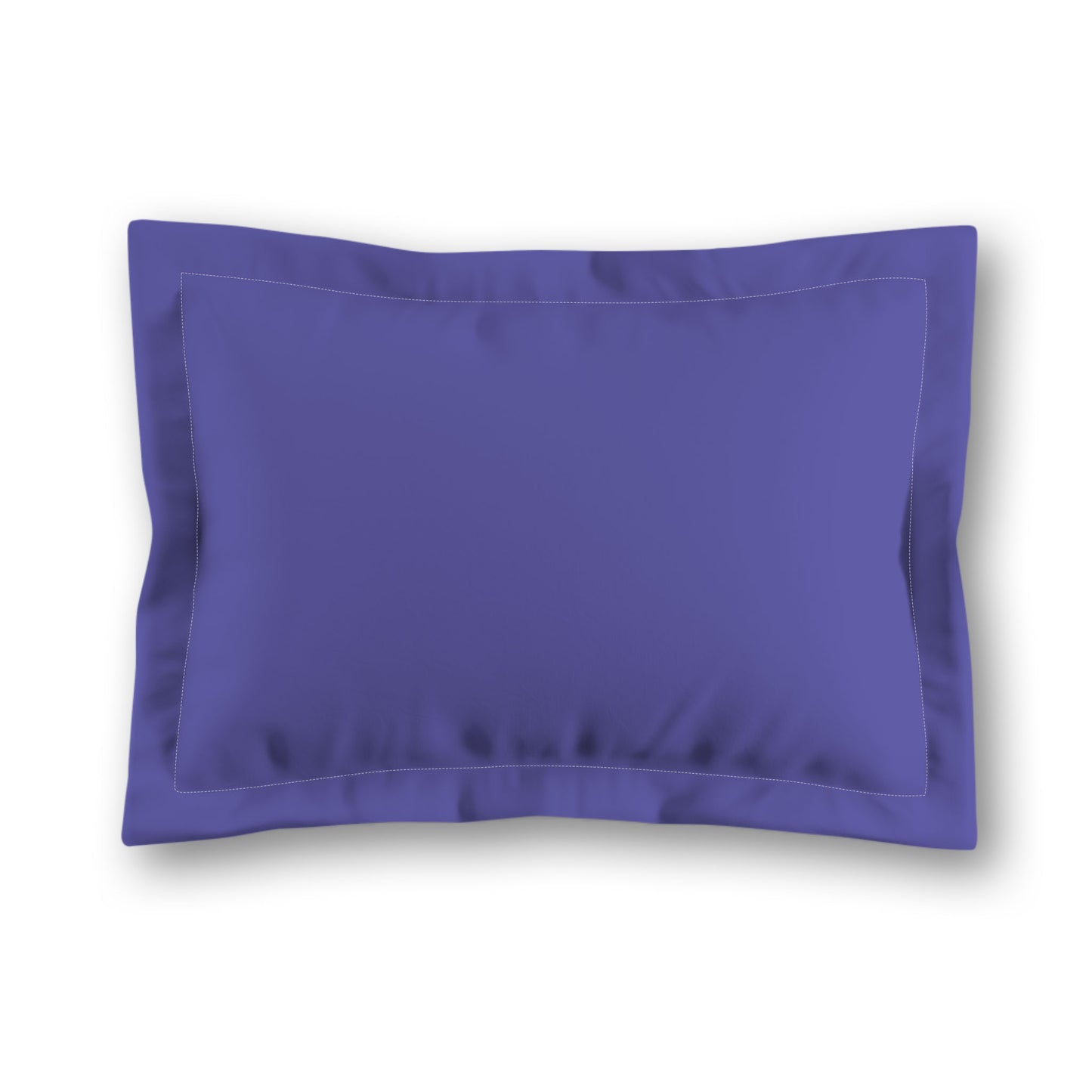 Purple Microfiber Sham with Flange, White Reverse Side, King - 22 x 38 inches