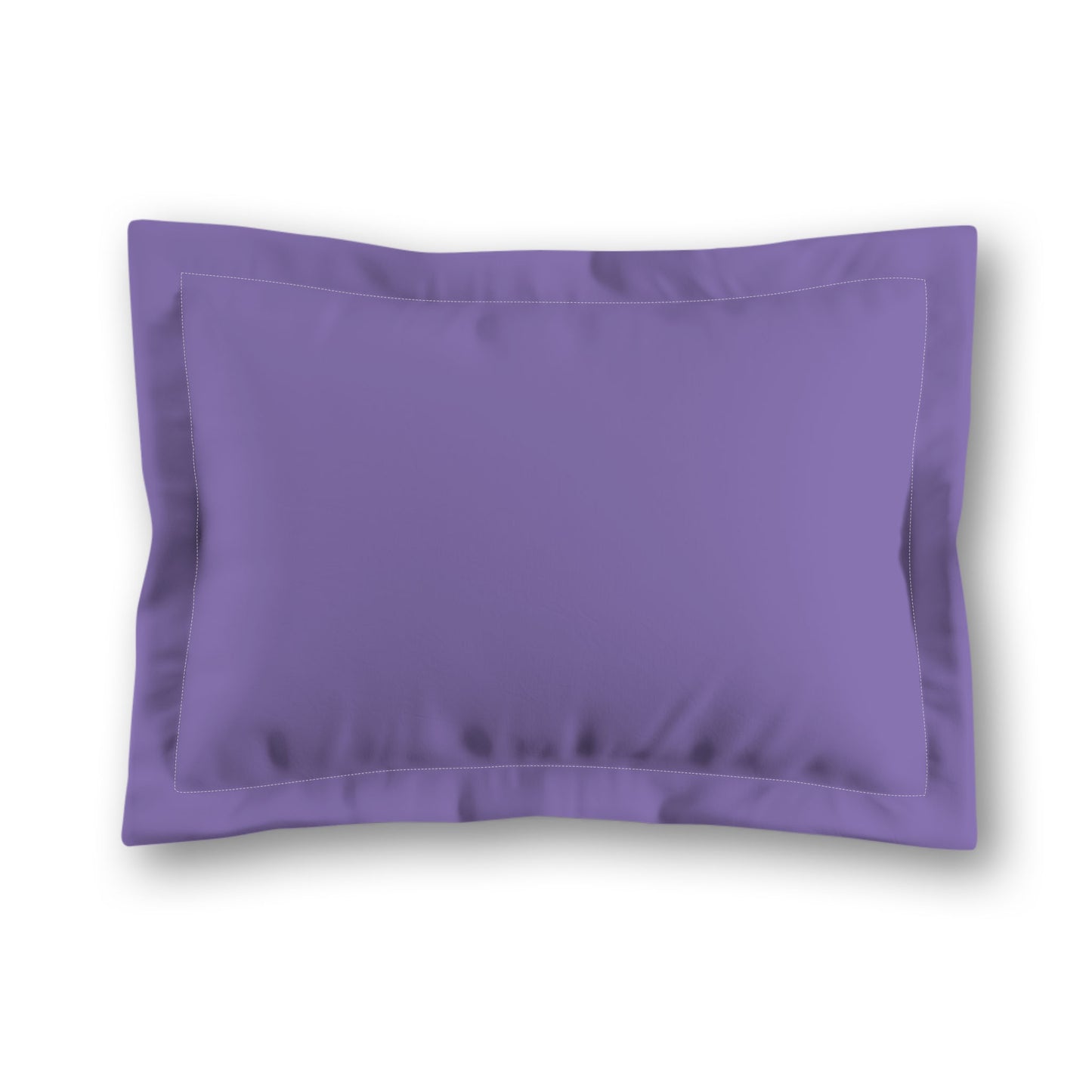Purple Microfiber Sham with Flange, White Reverse Side, King - 22 x 38 inches