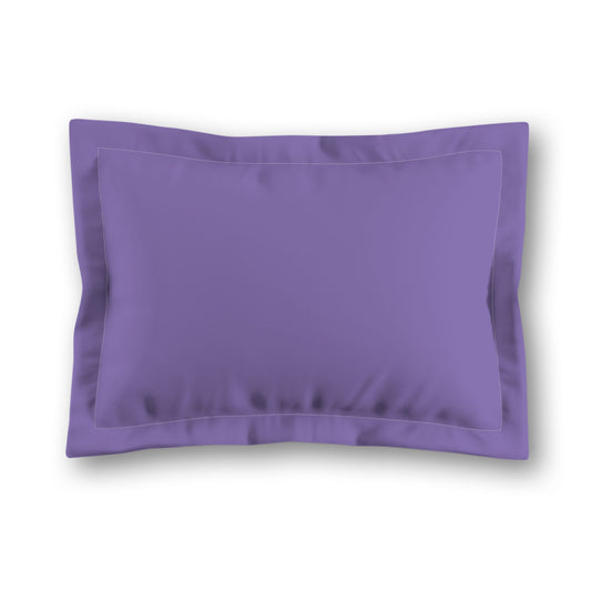 Purple Microfiber Sham with Flange, White Reverse Side, King - 22 x 38 inches