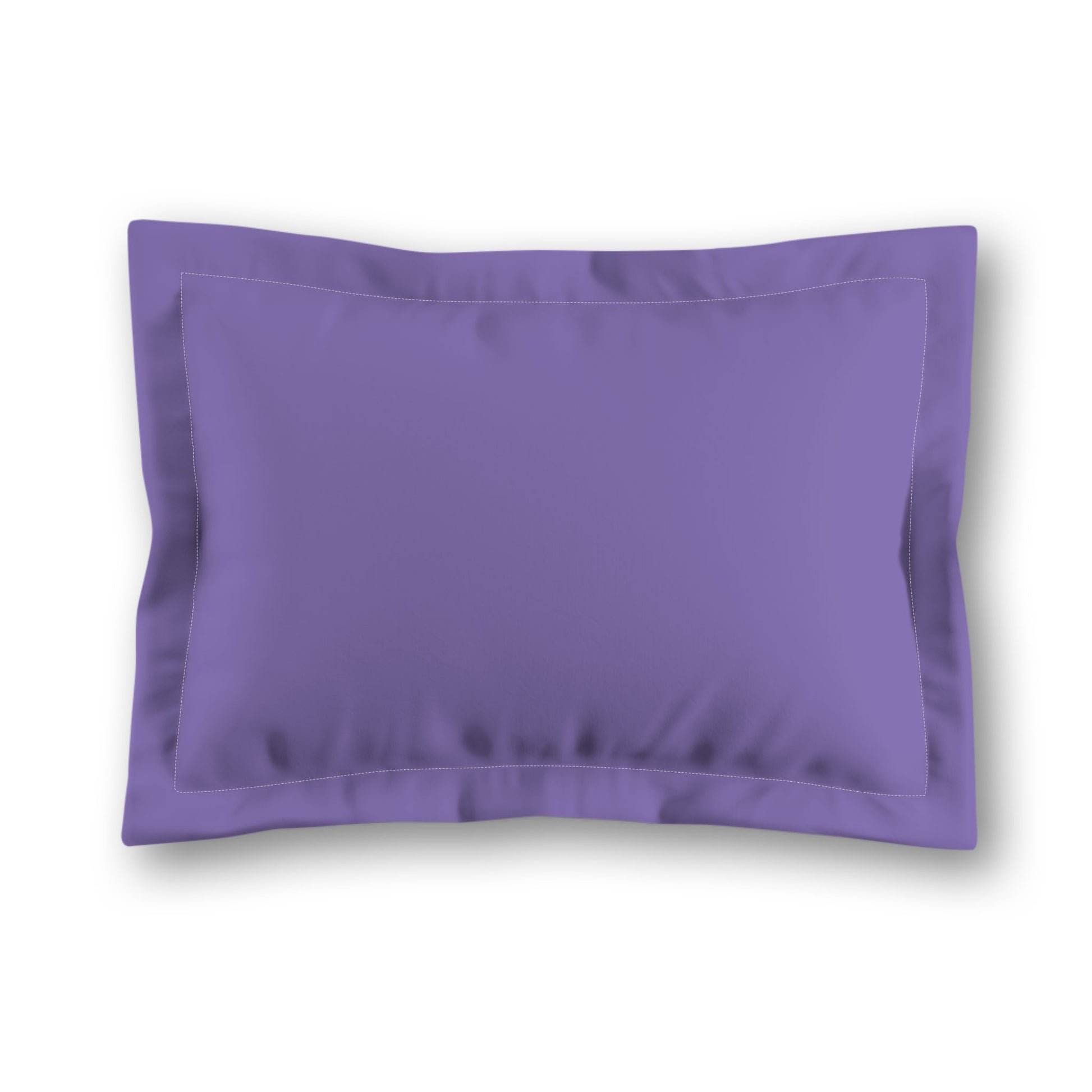 Purple Microfiber Sham with Flange, White Reverse Side, King - 22 x 38 inches