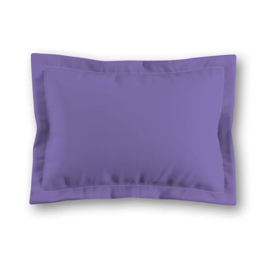 Purple Microfiber Sham with Flange, White Reverse Side, King - 22 x 38 inches