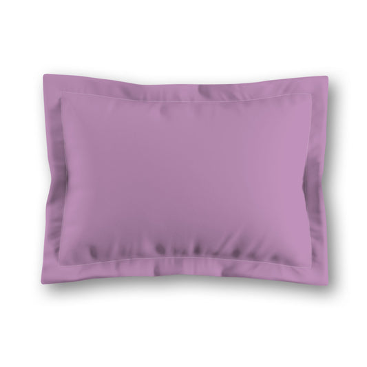 Mauve Microfiber Sham with Flange, White Reverse Side, King - 22 x 38 inches